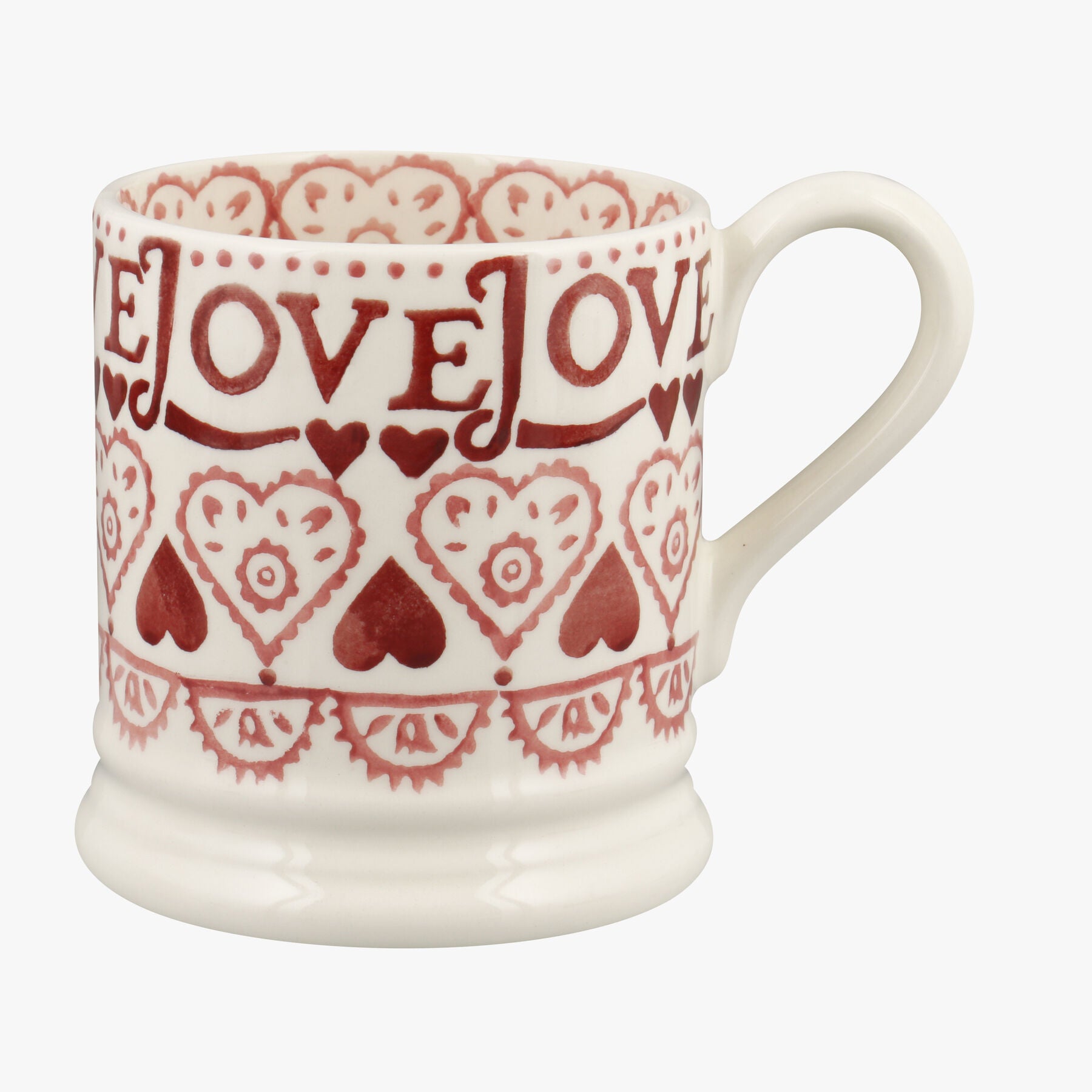 Emma Bridgewater |  Sampler Love 1/2 Pint Mug - Unique Handmade & Handpainted English Earthenware Te