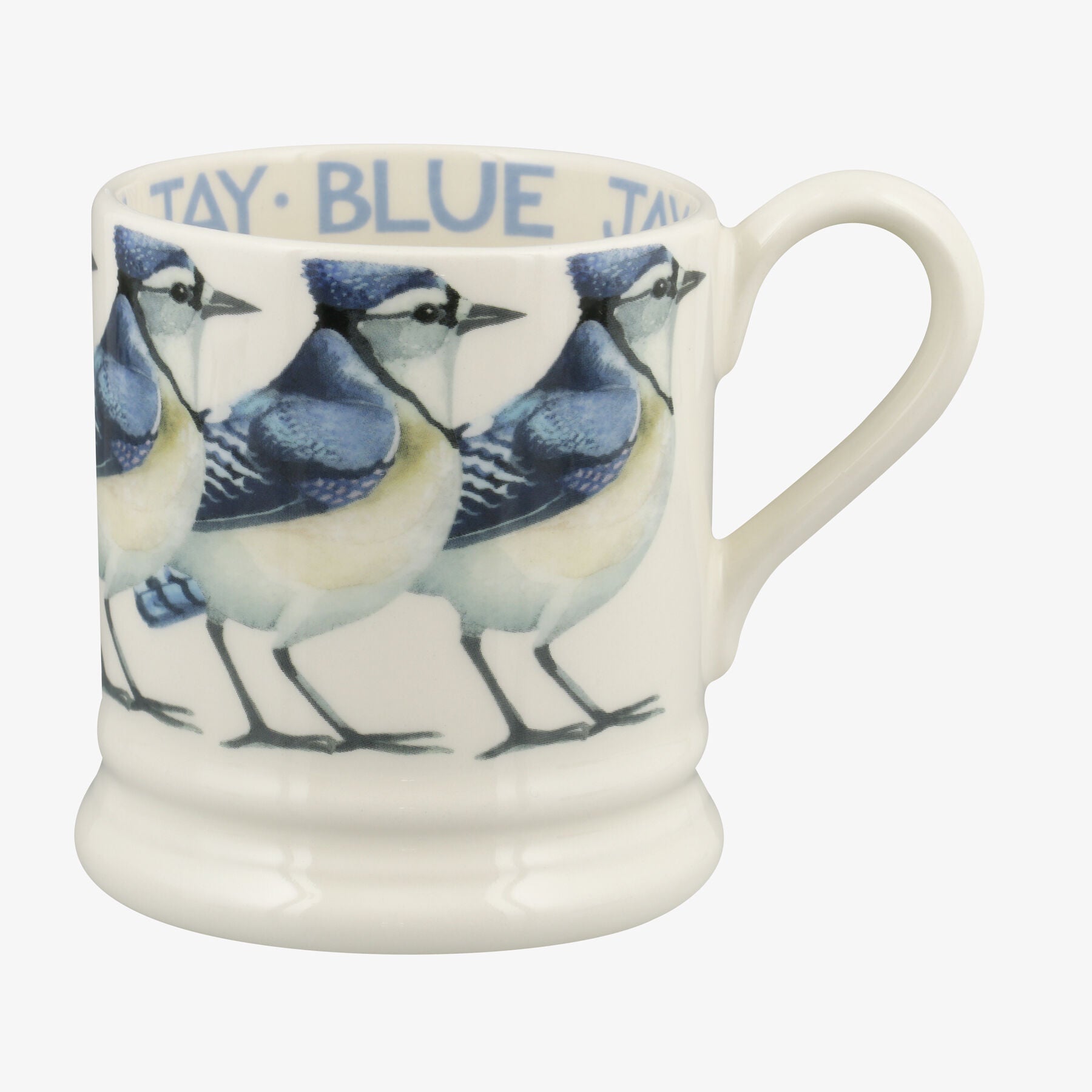 Blue Jay 1/2 Pint Mug - Unique Handmade & Handpainted English Earthenware Tea/Coffee Mug  | Emma Bri