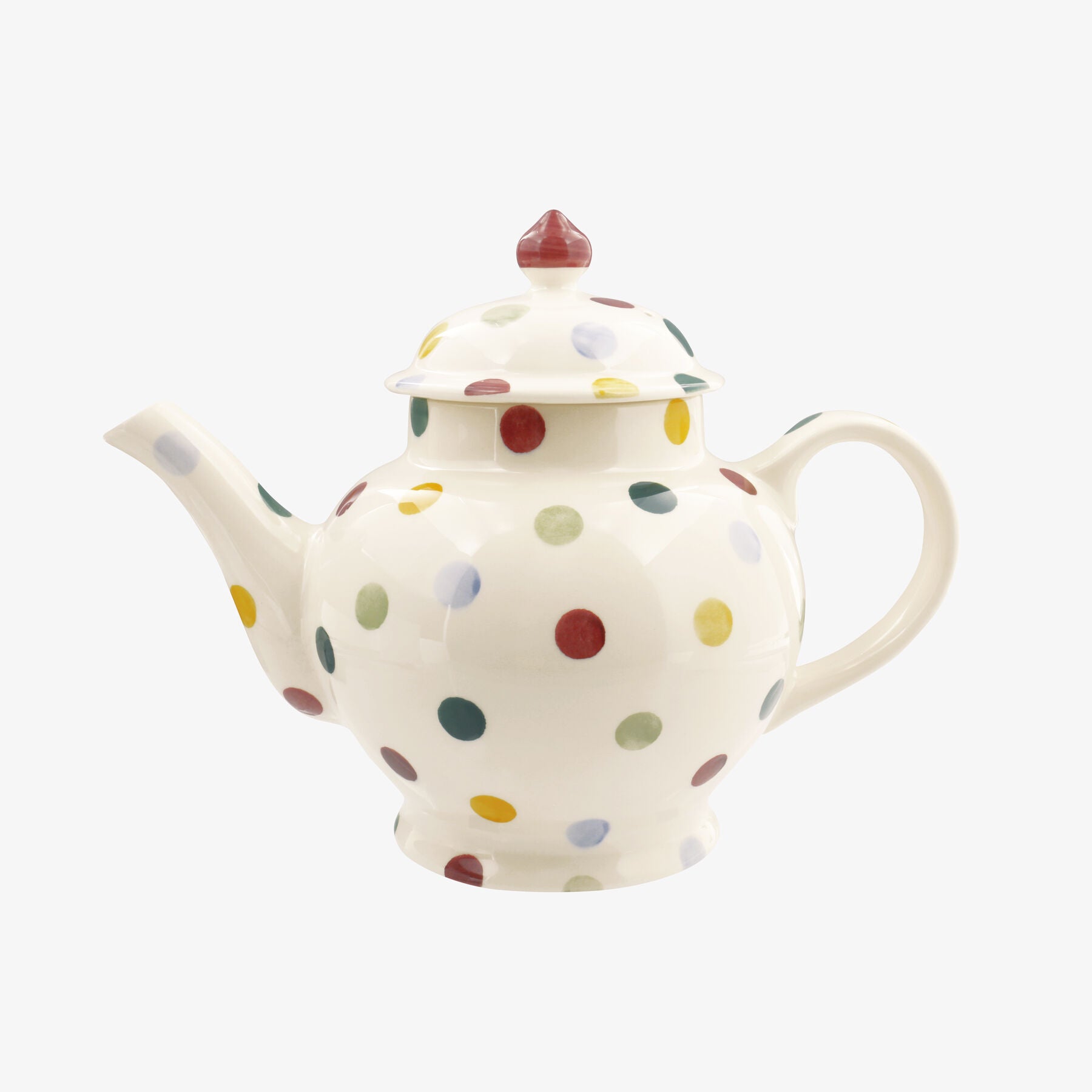 Emma Bridgewater  Seconds Polka Dot 4 Mug Teapot - Unique Handmade & Handpainted English Earthenware