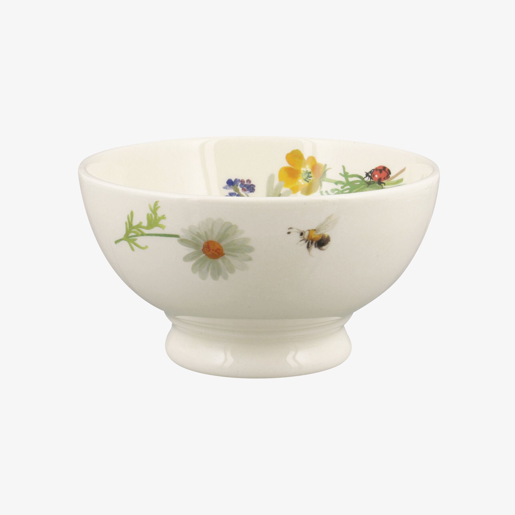 Wild Flowers French Bowl - Unique Handmade & Handpainted English Earthenware Decorative Plates  | Em