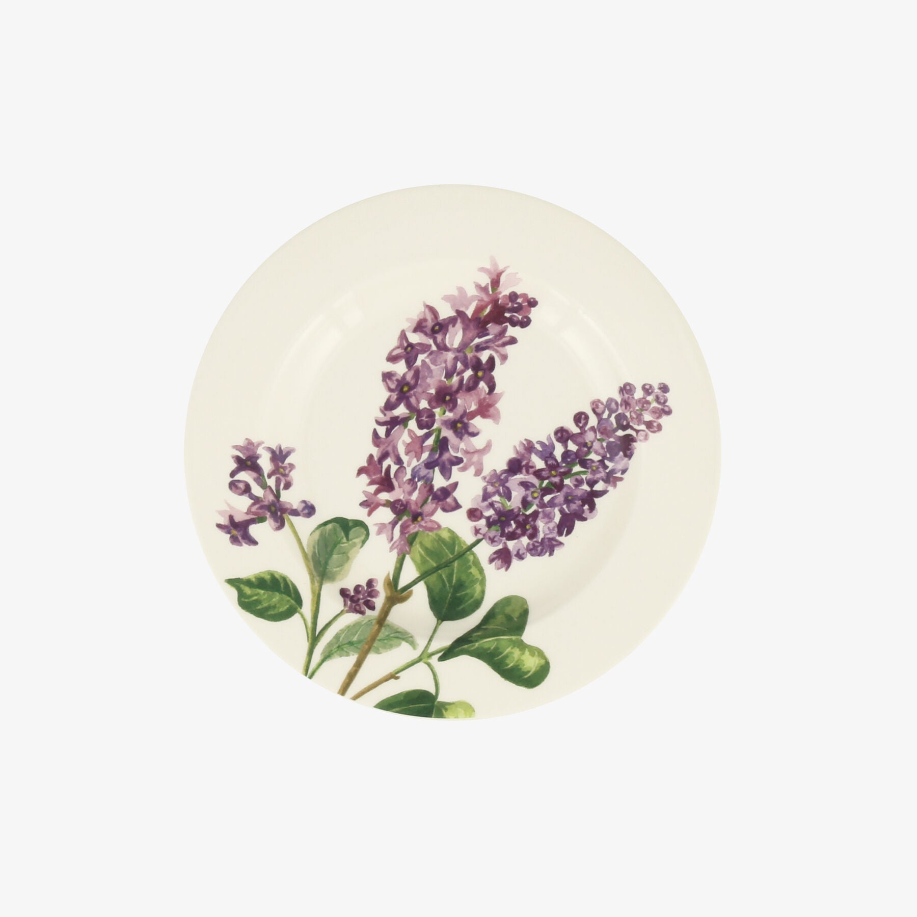 Lilac 6 1/2 Inch Plate - Unique Handmade & Handpainted English Earthenware British-Made Pottery Plat