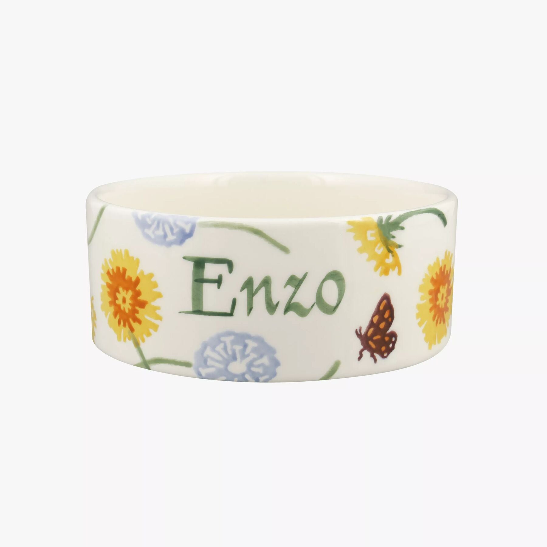 Personalised Dandelion Small Pet Bowl  - Customise Your Own Pottery Earthenware  | Emma Bridgewater