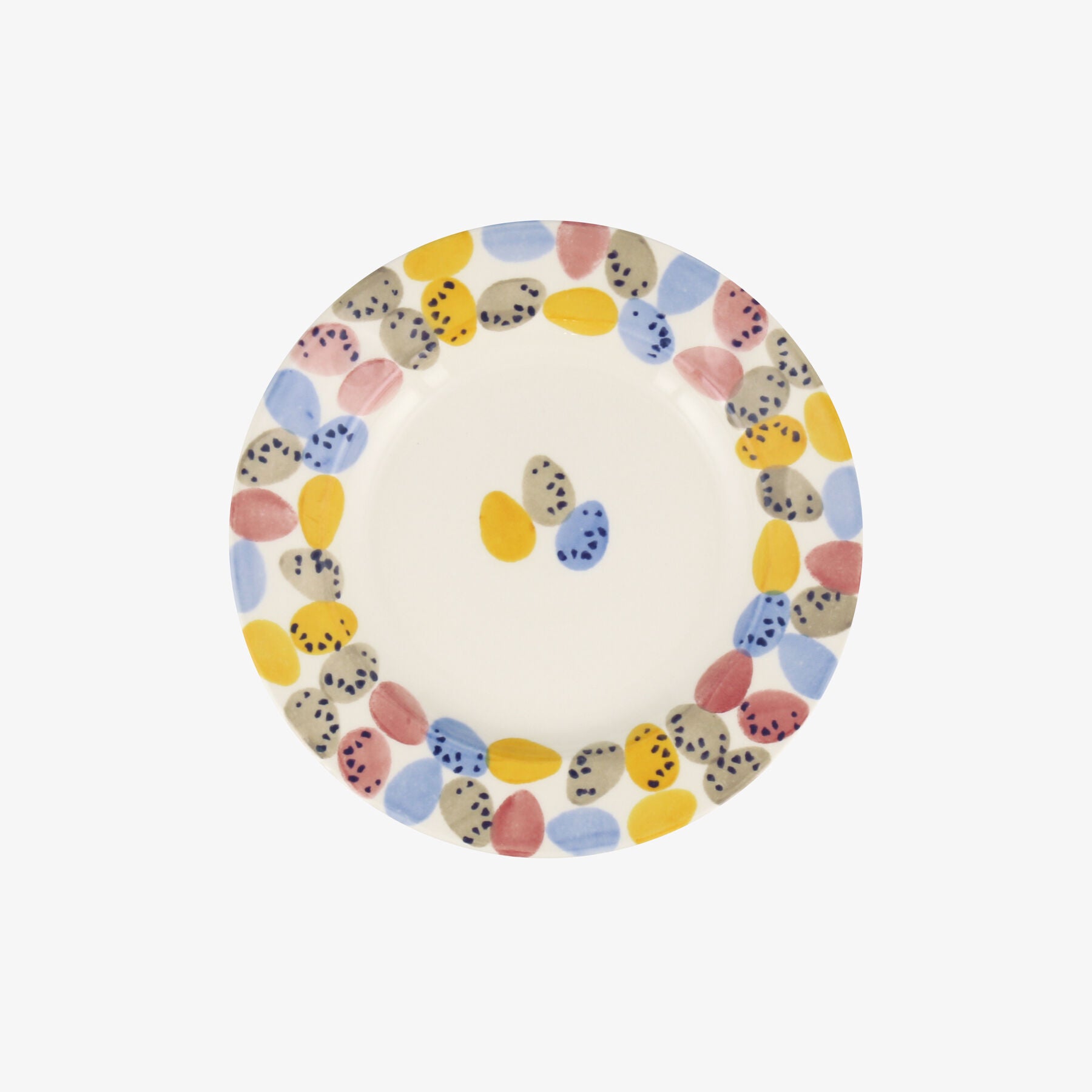 Mini Eggs 6 1/2 Inch Plate - Unique Handmade & Handpainted English Earthenware British-Made Pottery 