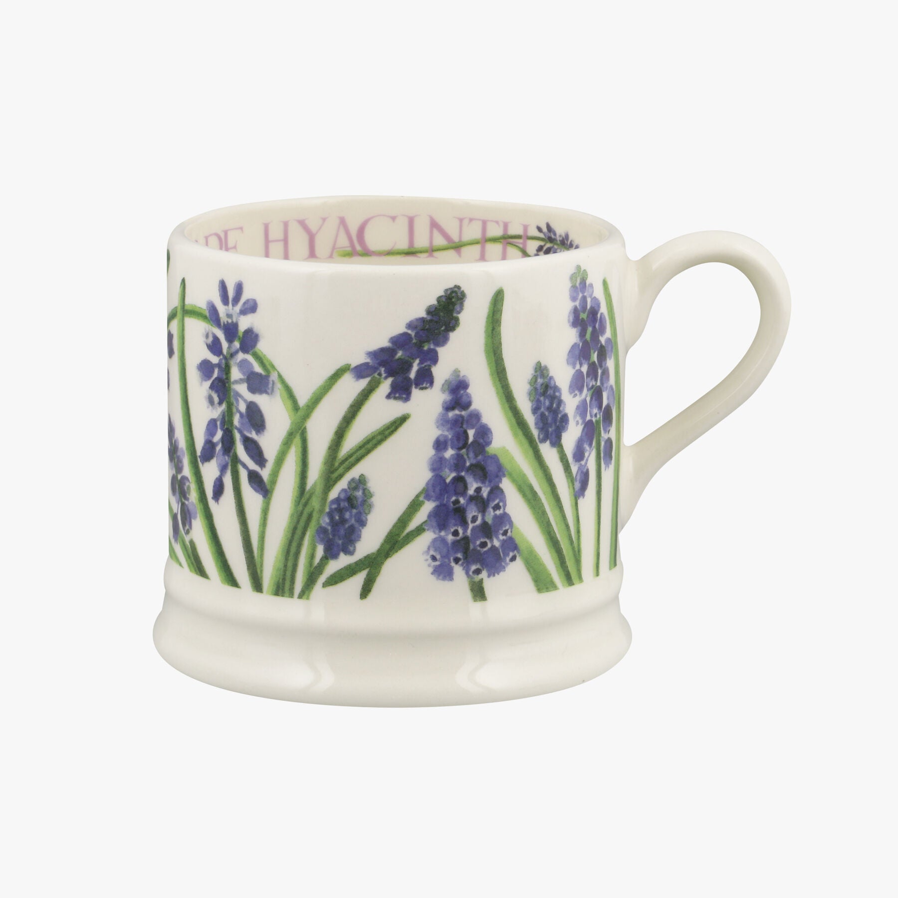 Grape Hyacinths Small Mug - Unique Handmade & Handpainted English Earthenware Tea/Coffee Mug  | Emma