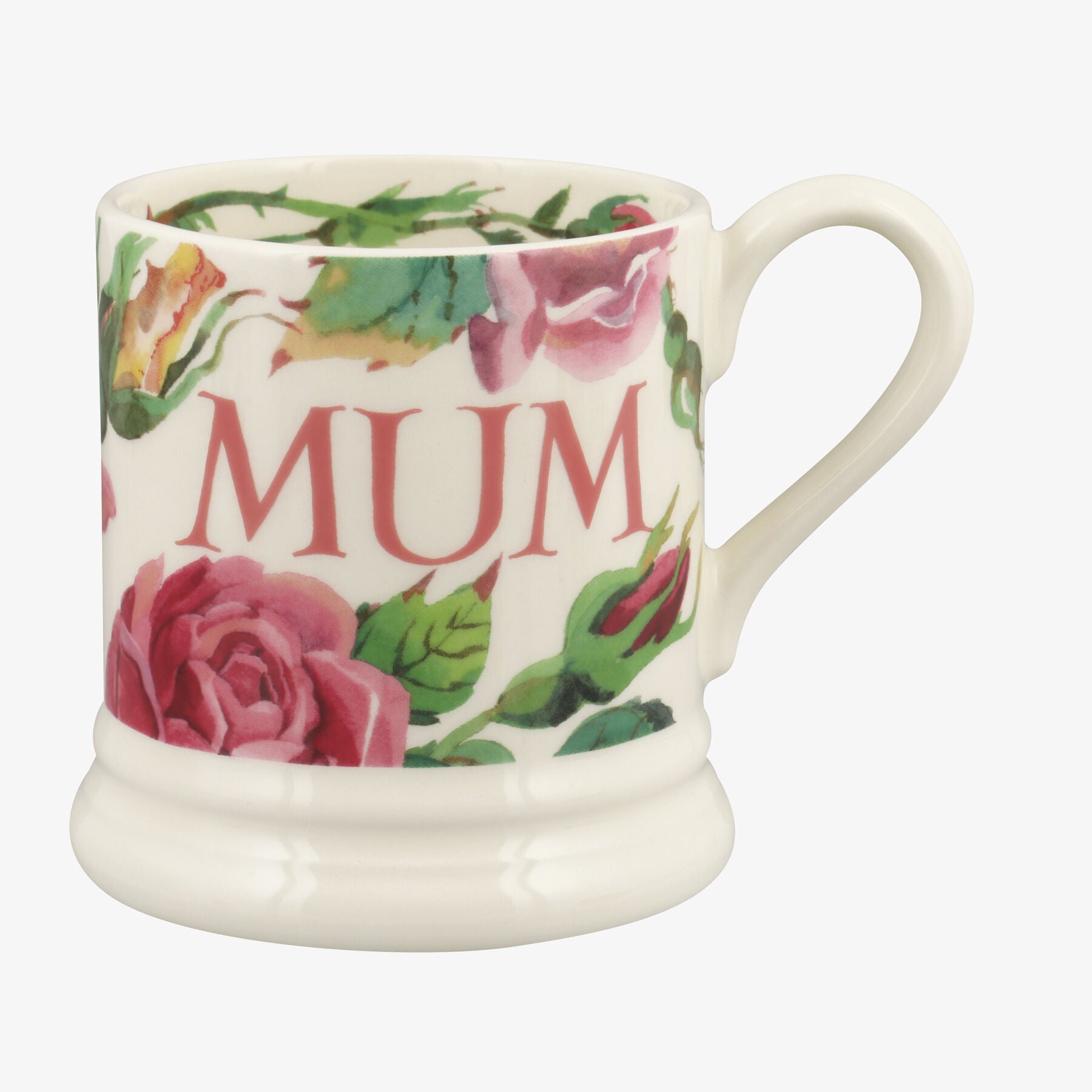 Emma Bridgewater  Roses Mum 1/2 Pint Mug - Unique Handmade & Handpainted English Earthenware Tea/Cof