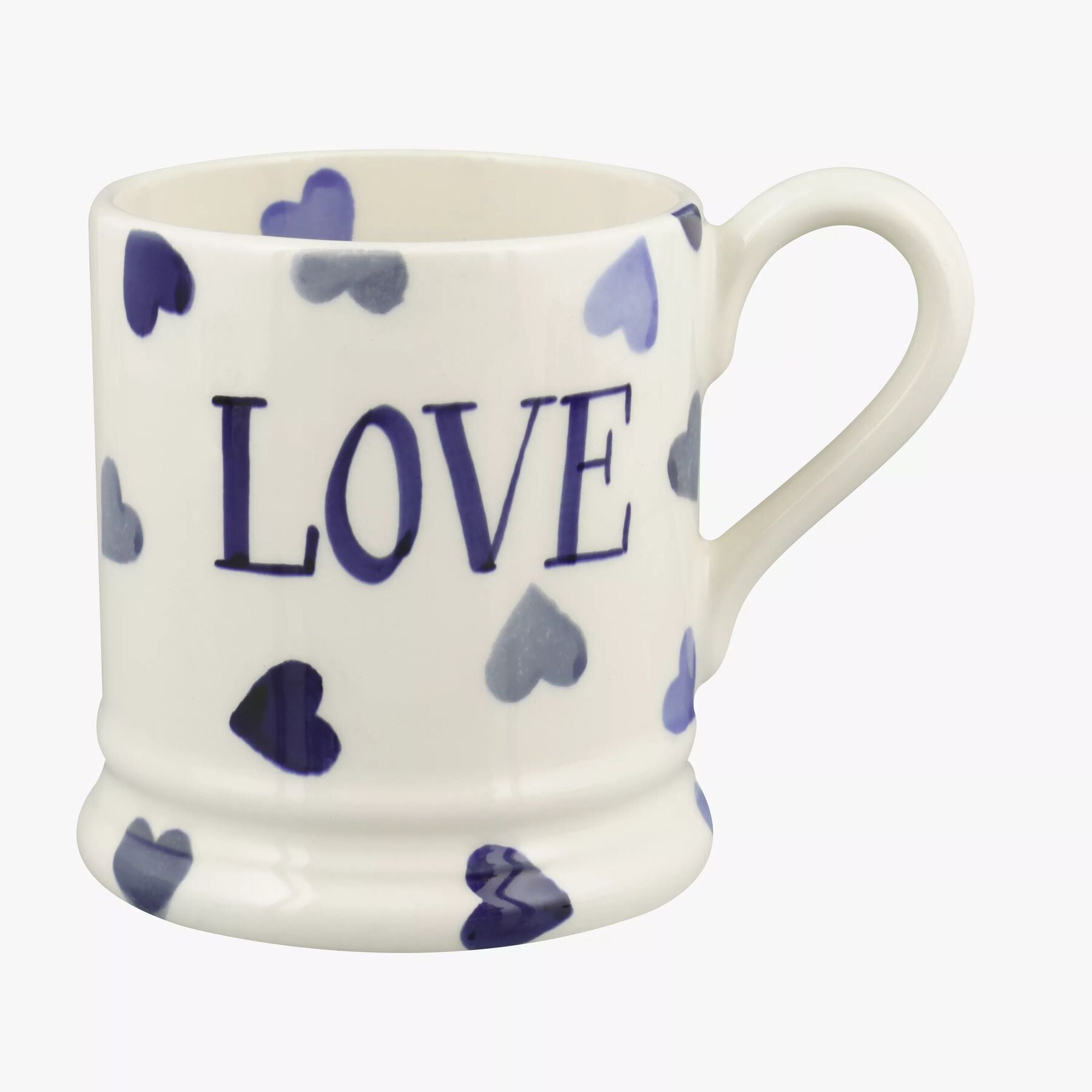 Personalised Blue Hearts 1/2 Pint Mug  - Customise Your Own Pottery Earthenware  | Emma Bridgewater