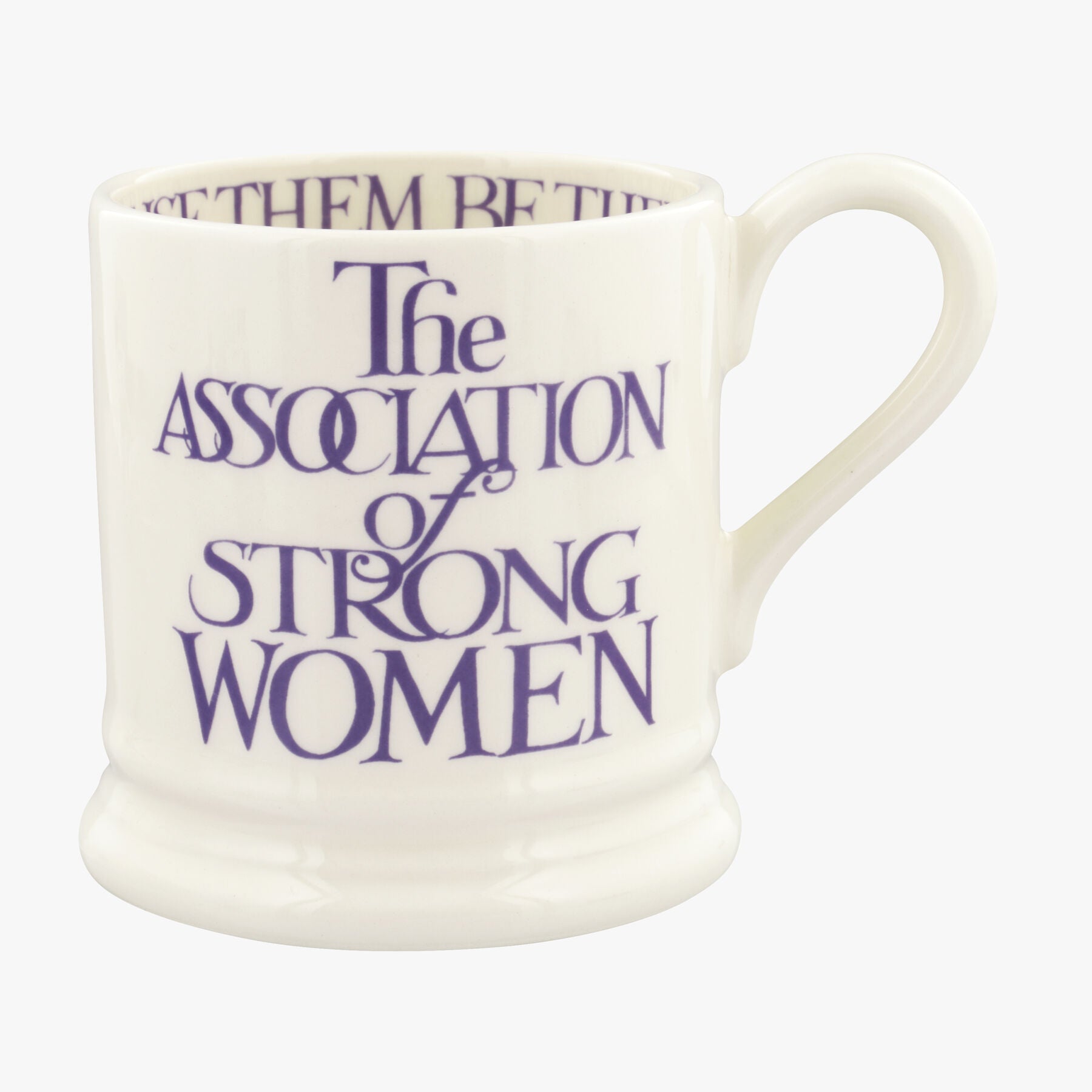 Seconds Purple Toast Strong Women 1/2 Pint Mug - Unique Handmade & Handpainted English Earthenware T