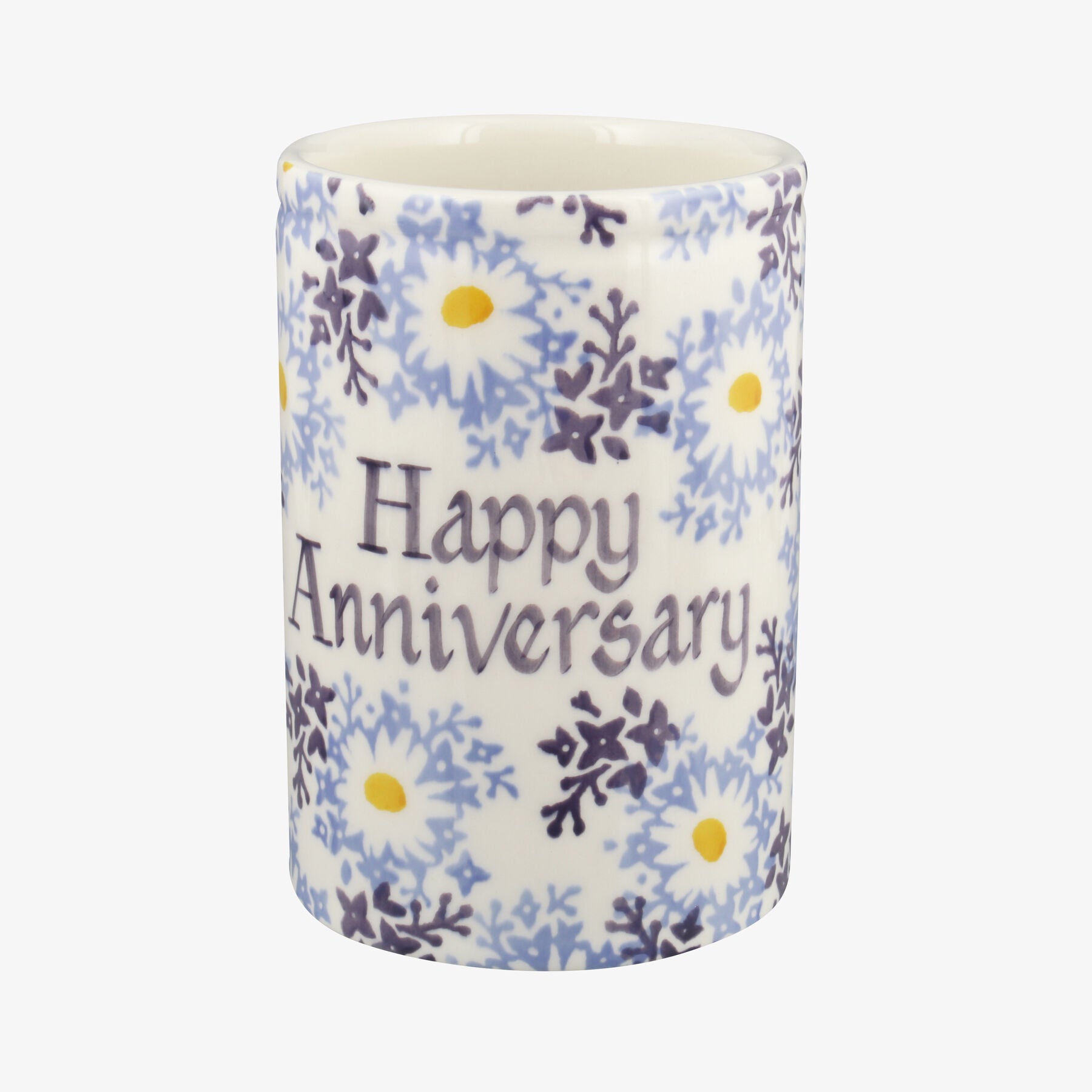 Personalised Blue Daisy Fields Medium Vase  - Customise Your Own Pottery  | Emma Bridgewater