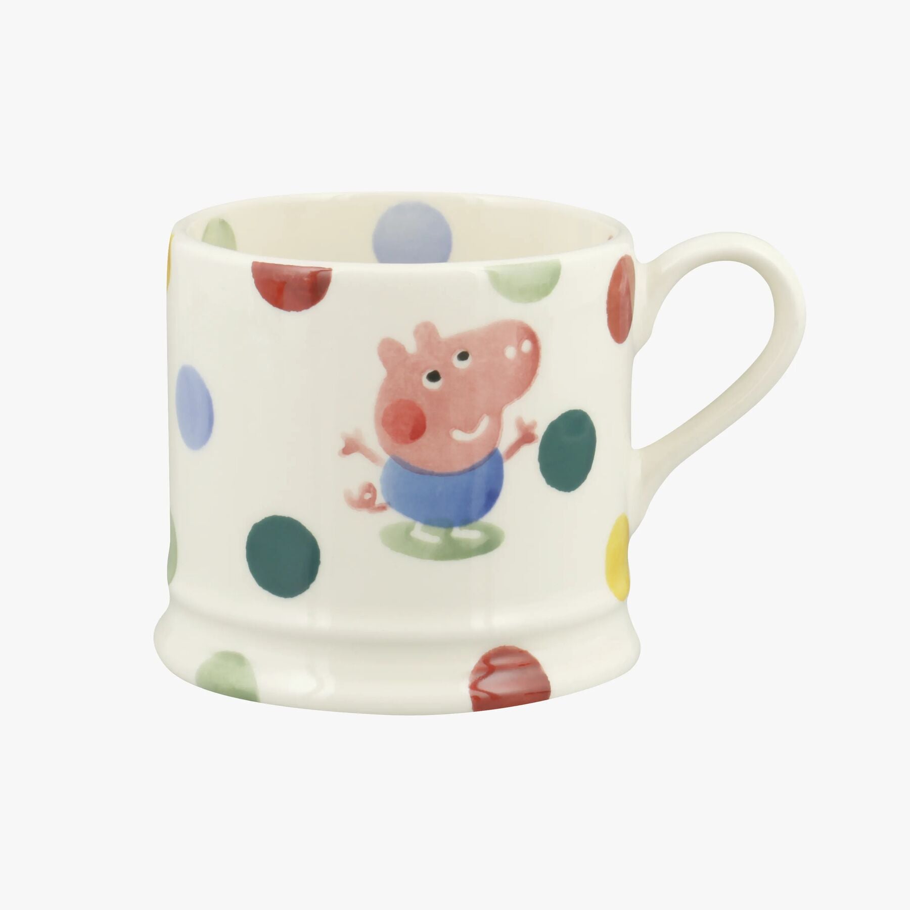 George Pig Small Mug - Unique Handmade & Handpainted English Earthenware Tea/Coffee Mug  | Emma Brid