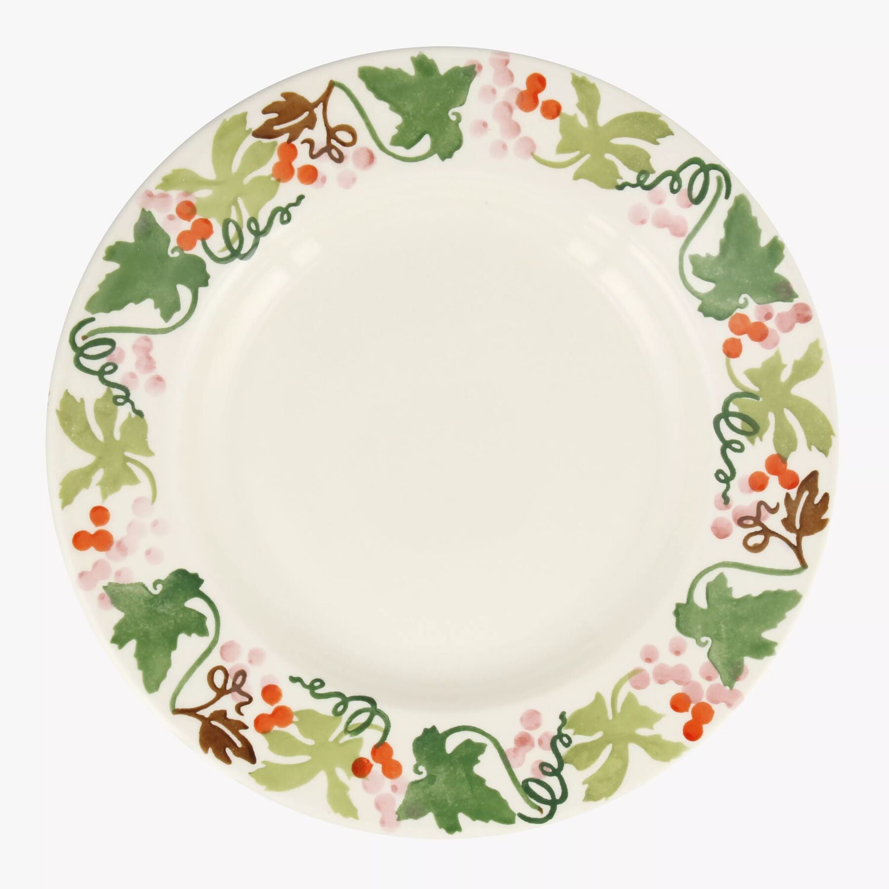 Emma Bridgewater  Seconds White Bryony 10 1/2 Inch Plate - Unique Handmade & Handpainted English Ear