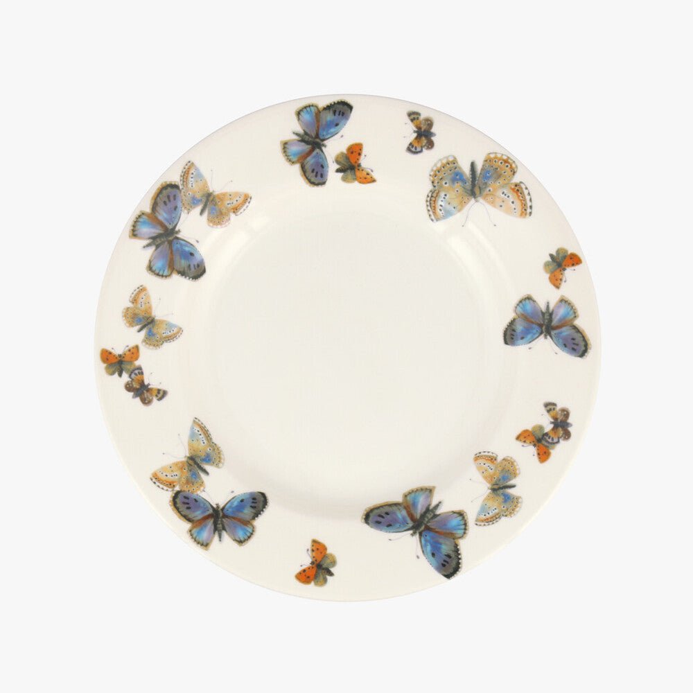 Emma Bridgewater |  Seconds Common Blue Butterfly 8 1/2 Inch Plate - Unique Handmade & Handpainted E