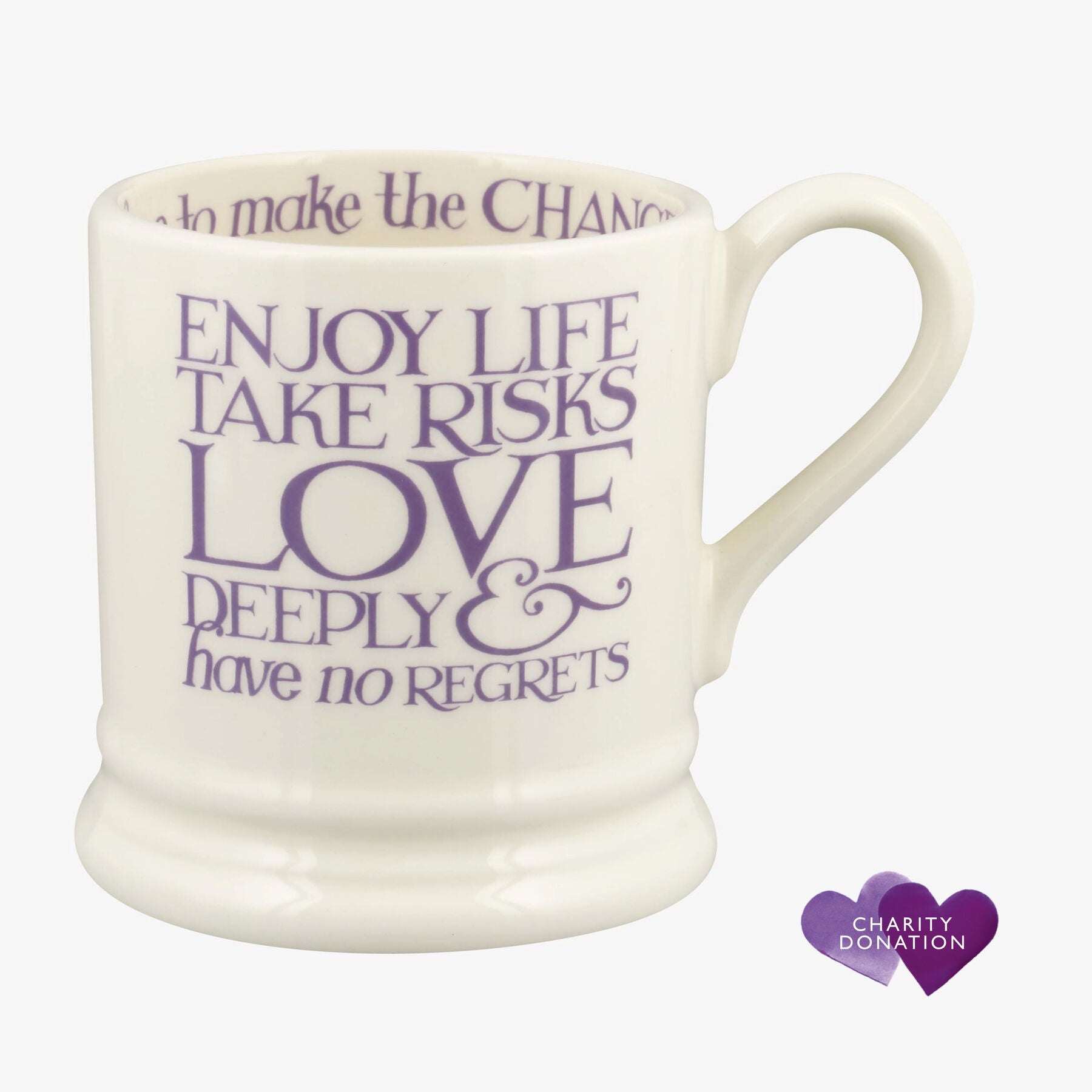 Emma Bridgewater  Purple Toast Bowelbabe 1/2 Pint Mug - Unique Handmade & Handpainted English Earthe