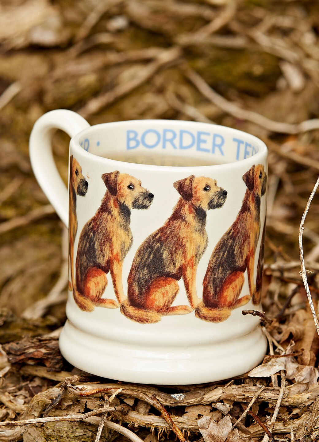 Emma Bridgewater | Seconds Dogs Border Terrier 1/2 Pint Mug - Unique Handmade & Handpainted English Earthenware Tea/Coffee Mug
