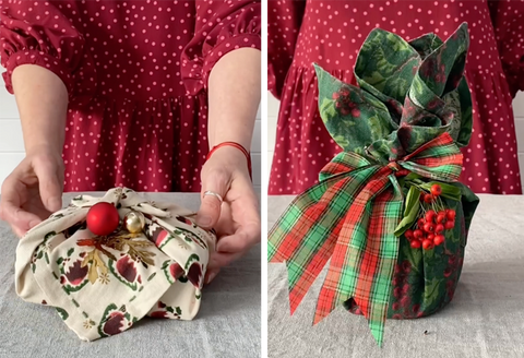 Linen Wrapping Paper, Red Gift Wrap with Linen Texture