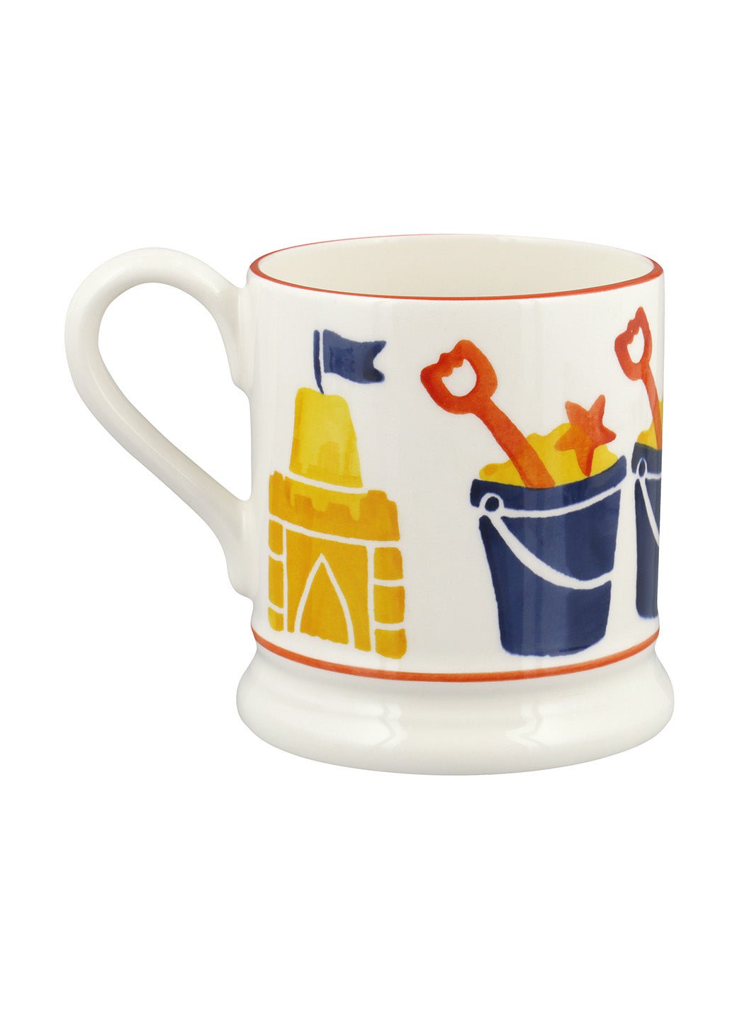 Emma Bridgewater Seconds Bucket & Spade 1/2 Pint Mug - Unique Handmade & Handpainted English Earthenware Tea/Coffee Mug