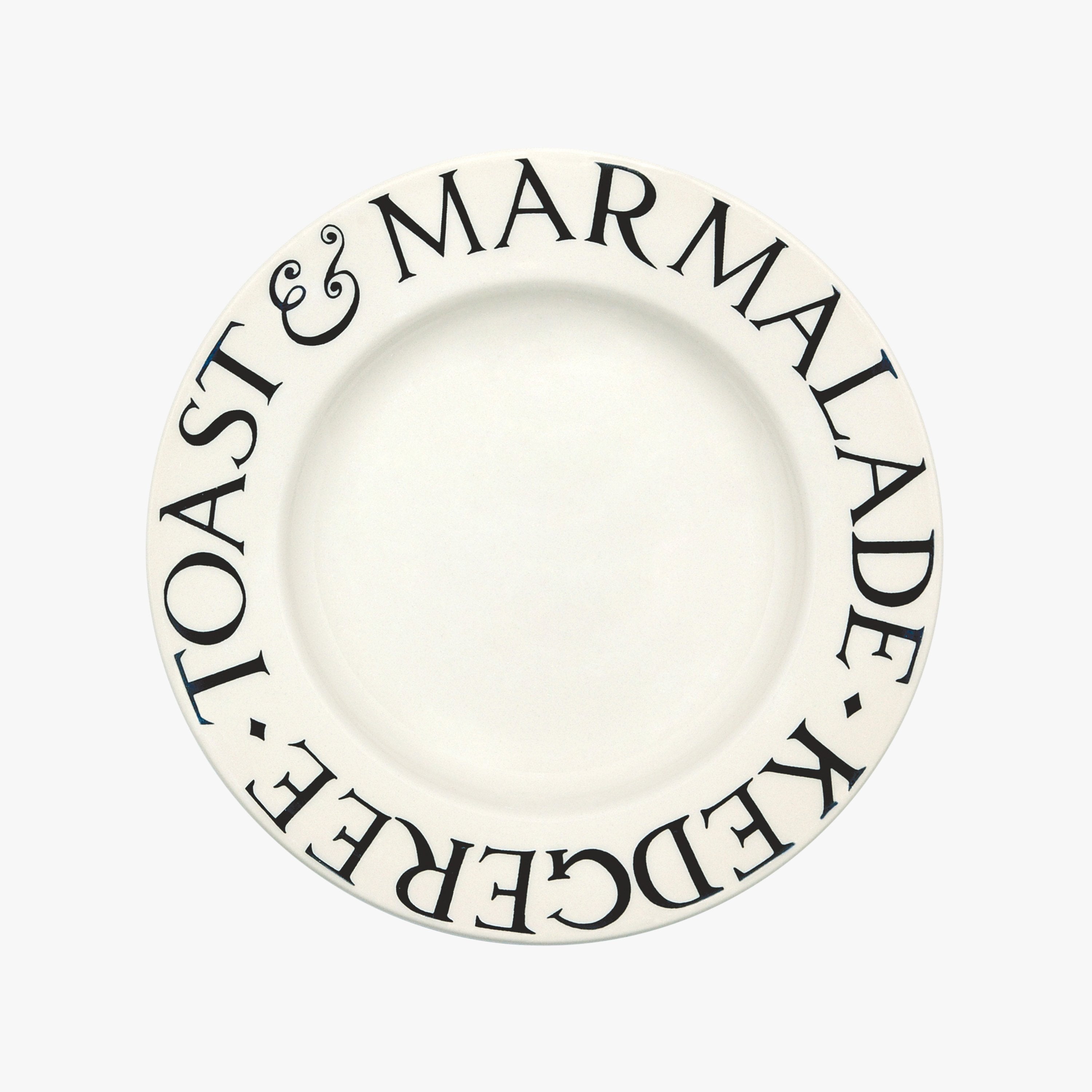 Seconds Black Toast Toast & Marmalade 8 1/2 Inch Plate - Unique Handmade & Handpainted English Earth