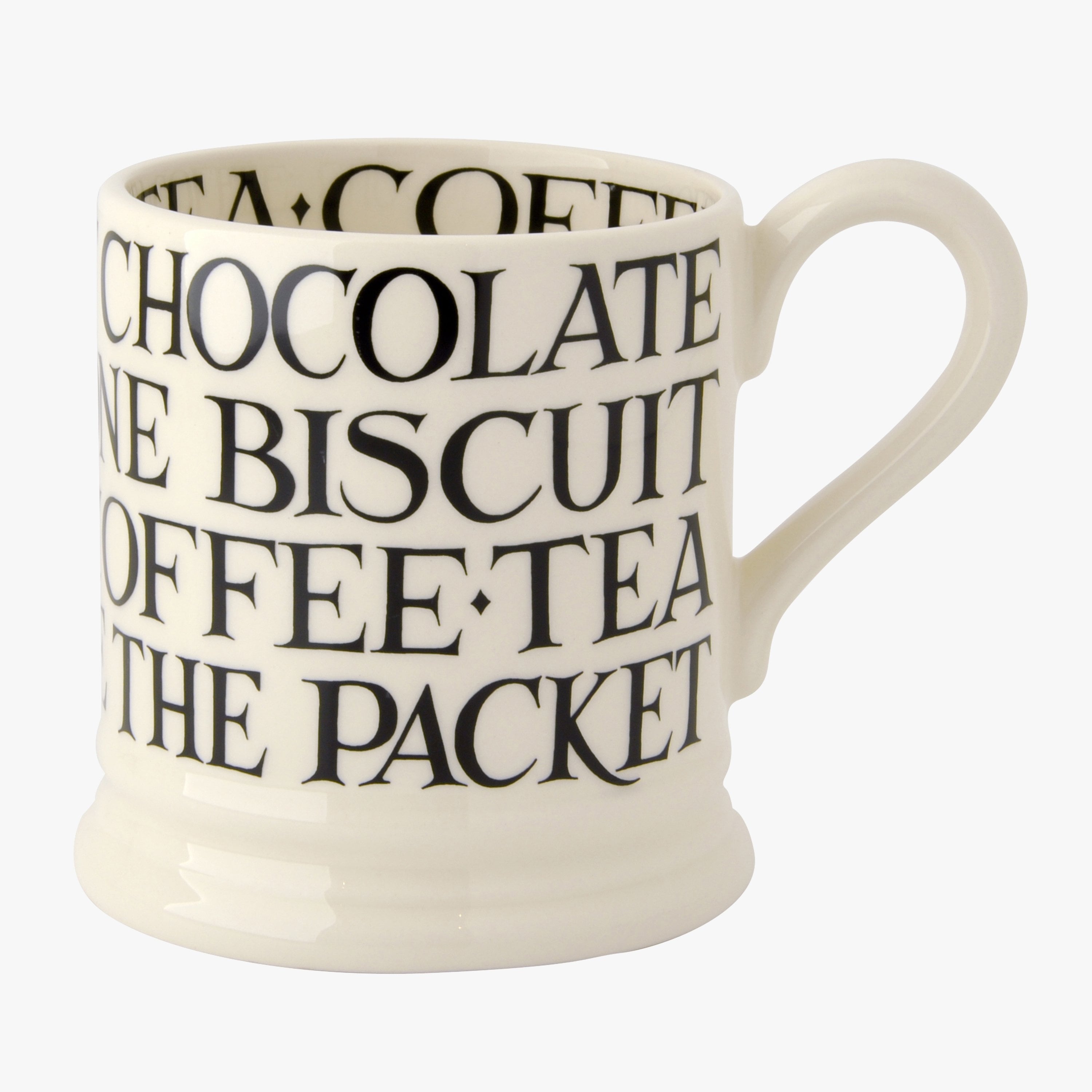 Emma Bridgewater  Seconds Black Toast 1/2 Pint Mug - Unique Handmade & Handpainted English Earthenwa