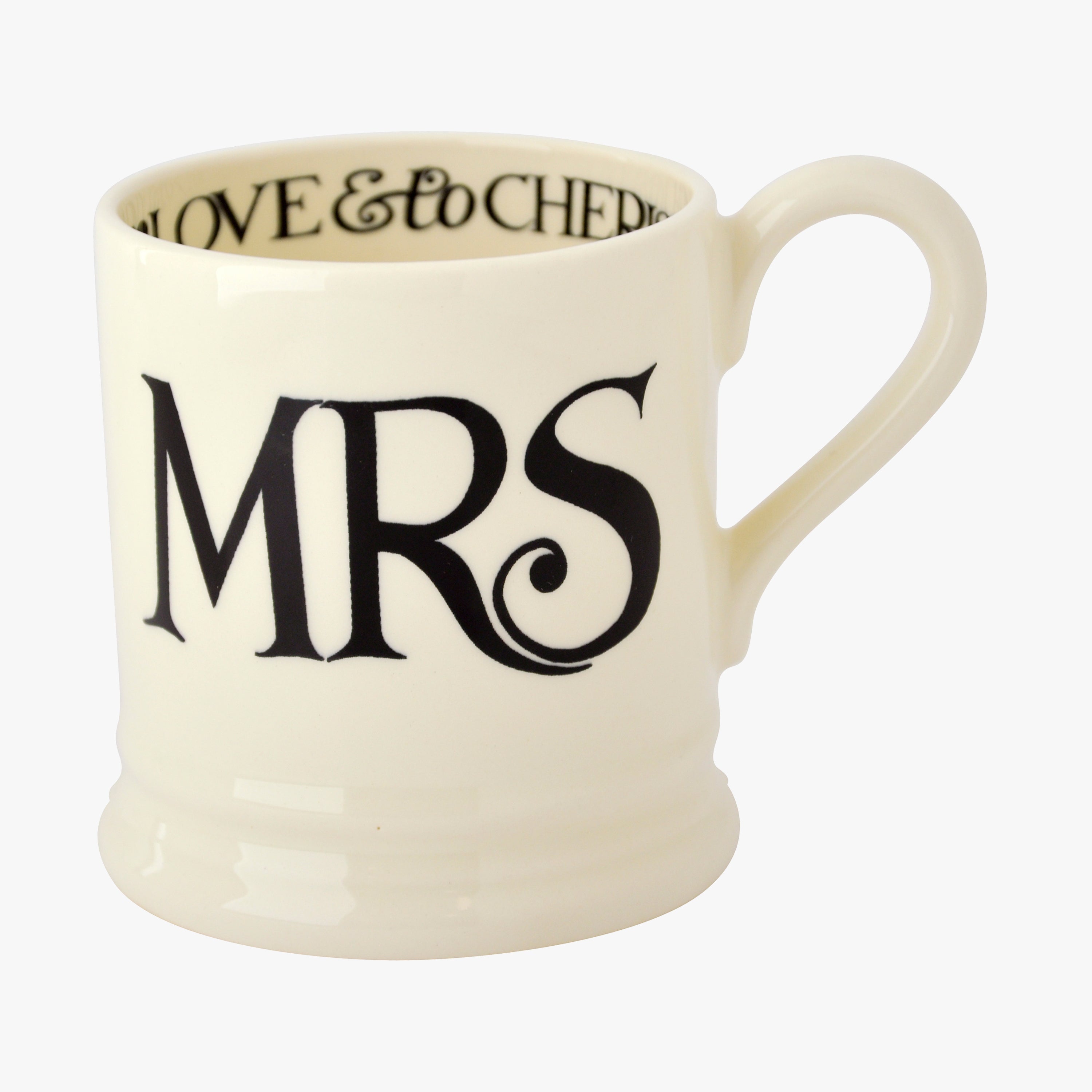 Emma Bridgewater  Seconds Black Toast Mrs 1/2 Pint Mug - Unique Handmade & Handpainted English Earth