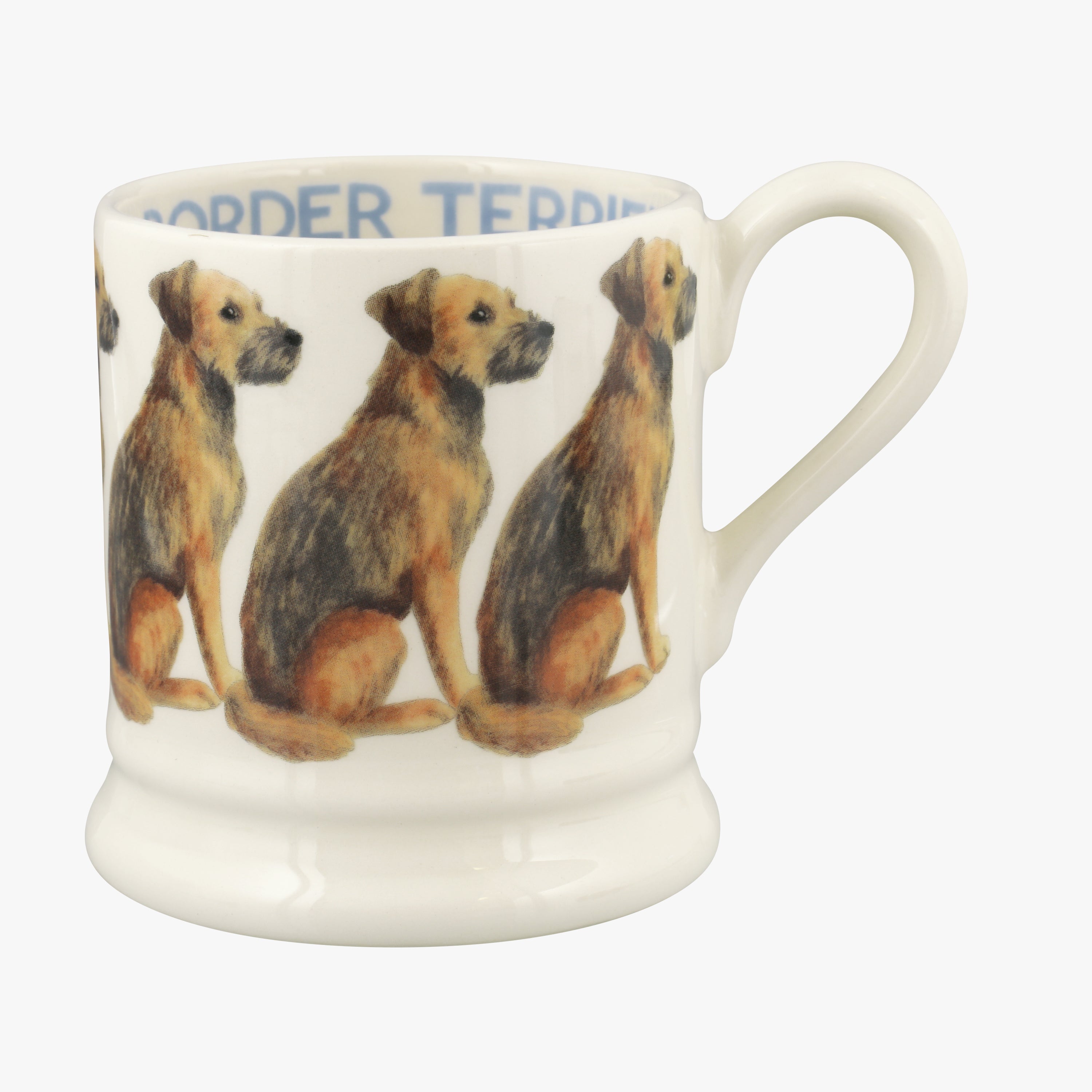 Seconds Dogs Border Terrier 1/2 Pint Mug - Unique Handmade & Handpainted English Earthenware Tea/Cof