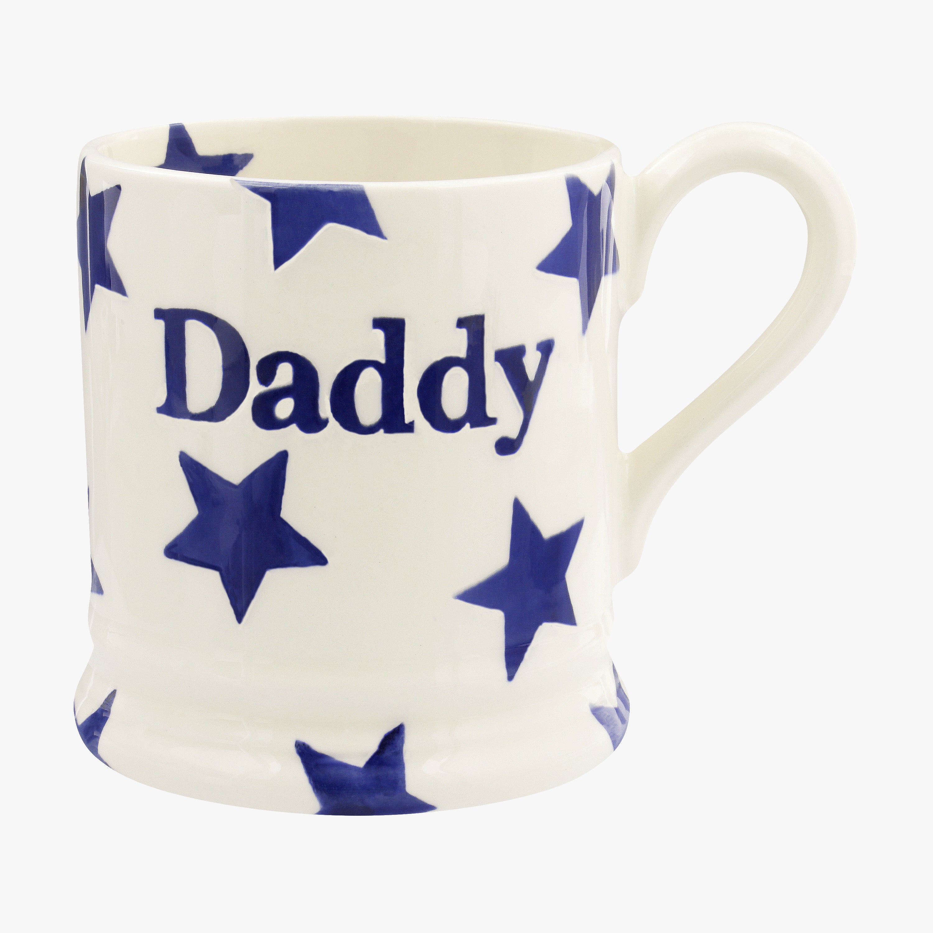 Emma Bridgewater  Blue Star Daddy 1/2 Pint Mug - Unique Handmade & Handpainted English Earthenware T