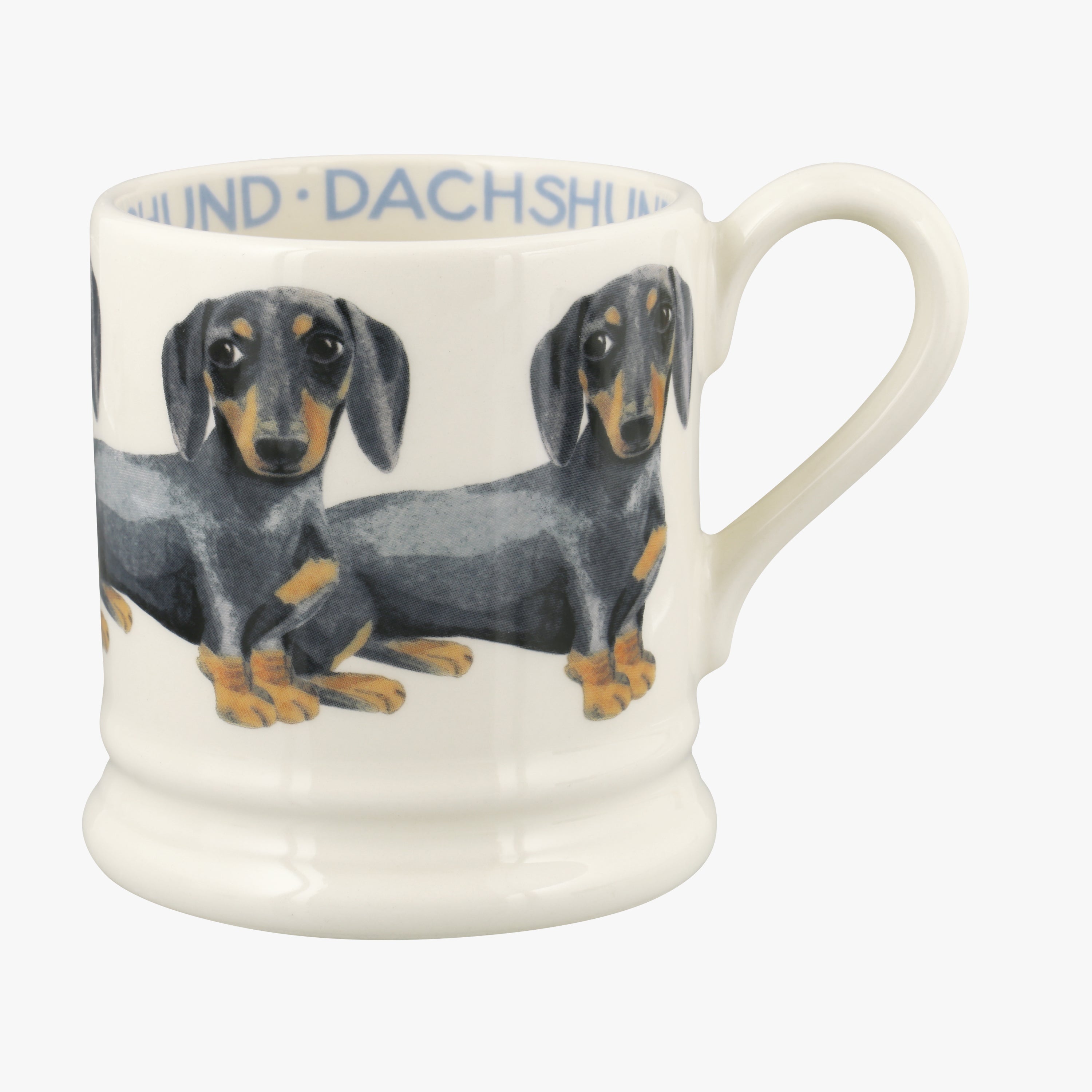Emma Bridgewater  Seconds Dogs Black & Tan Dachshund 1/2 Pint Mug - Unique Handmade & Handpainted En
