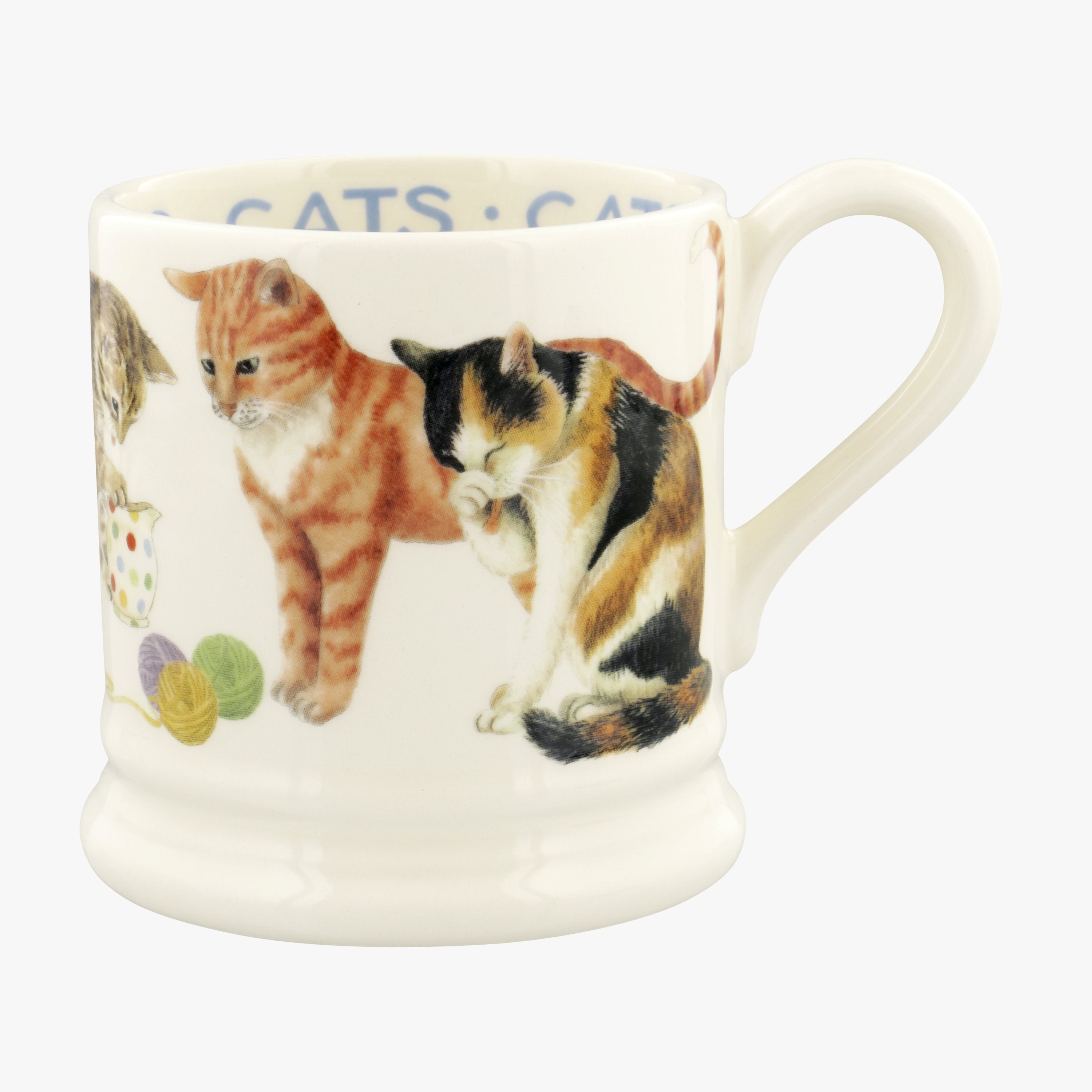 Emma Bridgewater  Seconds Cats All Over 1/2 Pint Mug - Unique Handmade & Handpainted English Earthen