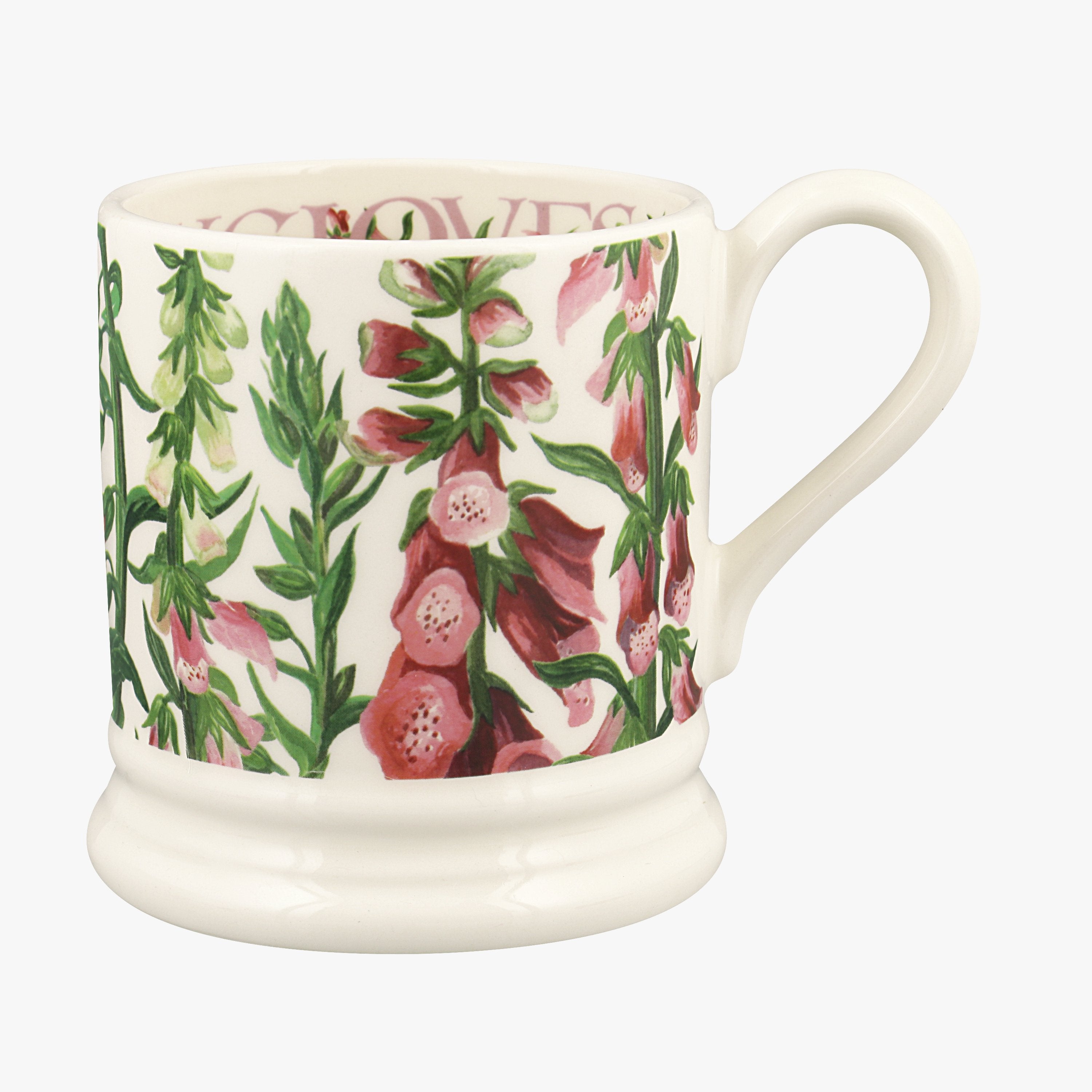 Emma Bridgewater  Foxgloves 1/2 Pint Mug - Unique Handmade & Handpainted English Earthenware Tea/Cof