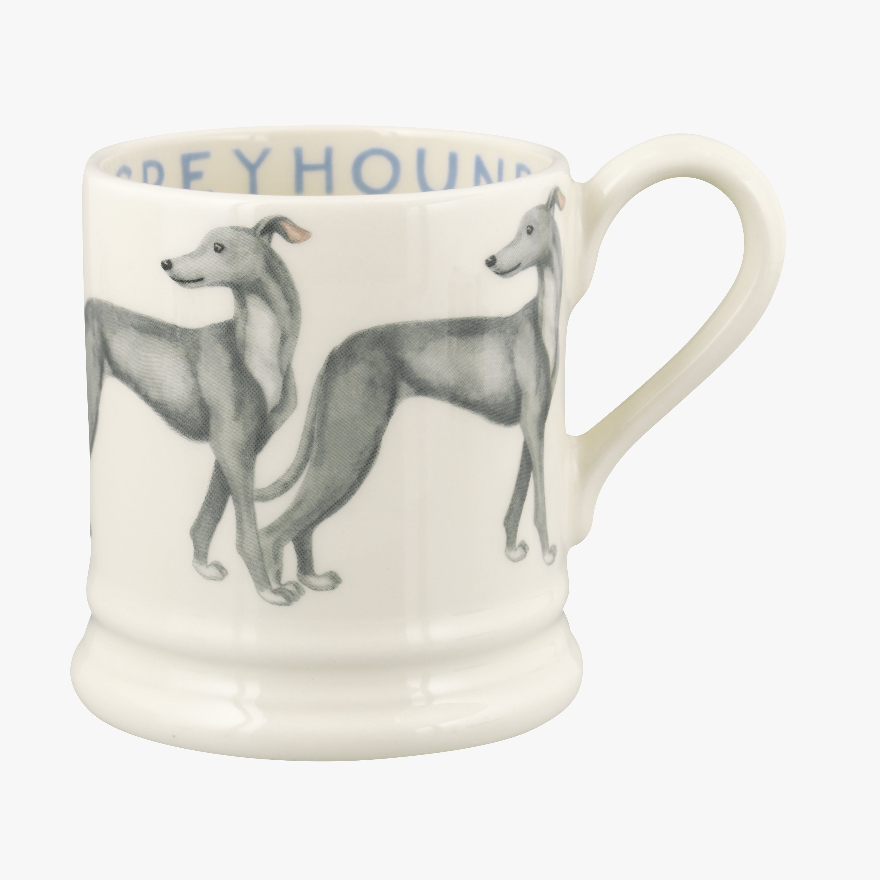 Emma Bridgewater  Greyhound 1/2 Pint Mug - Unique Handmade & Handpainted English Earthenware Tea/Cof