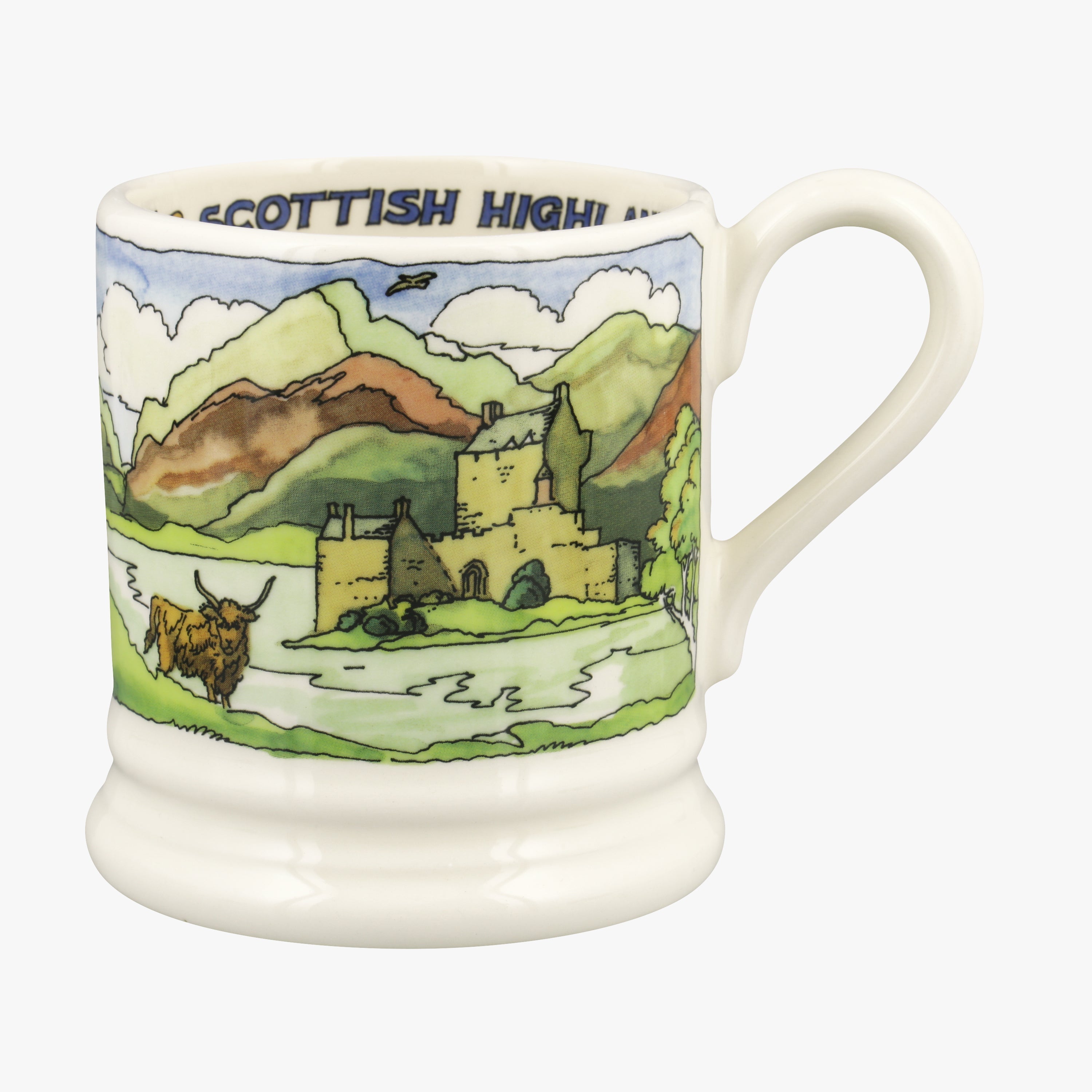 Emma Bridgewater  Landscapes Of Dreams Scottish Highlands 1/2 Pint Mug - Unique Handmade & Handpaint