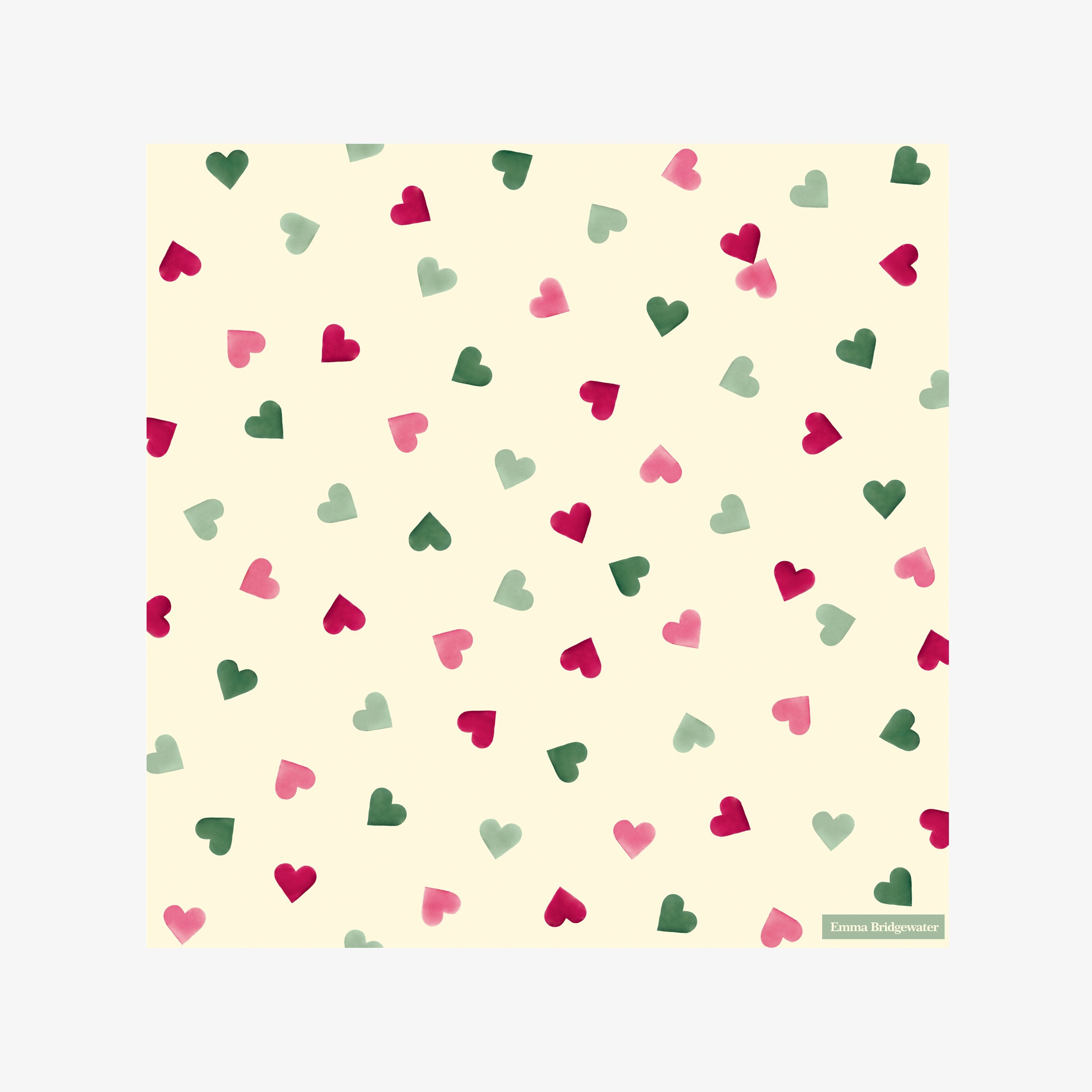 Pink & Green Hearts Lunch Napkins