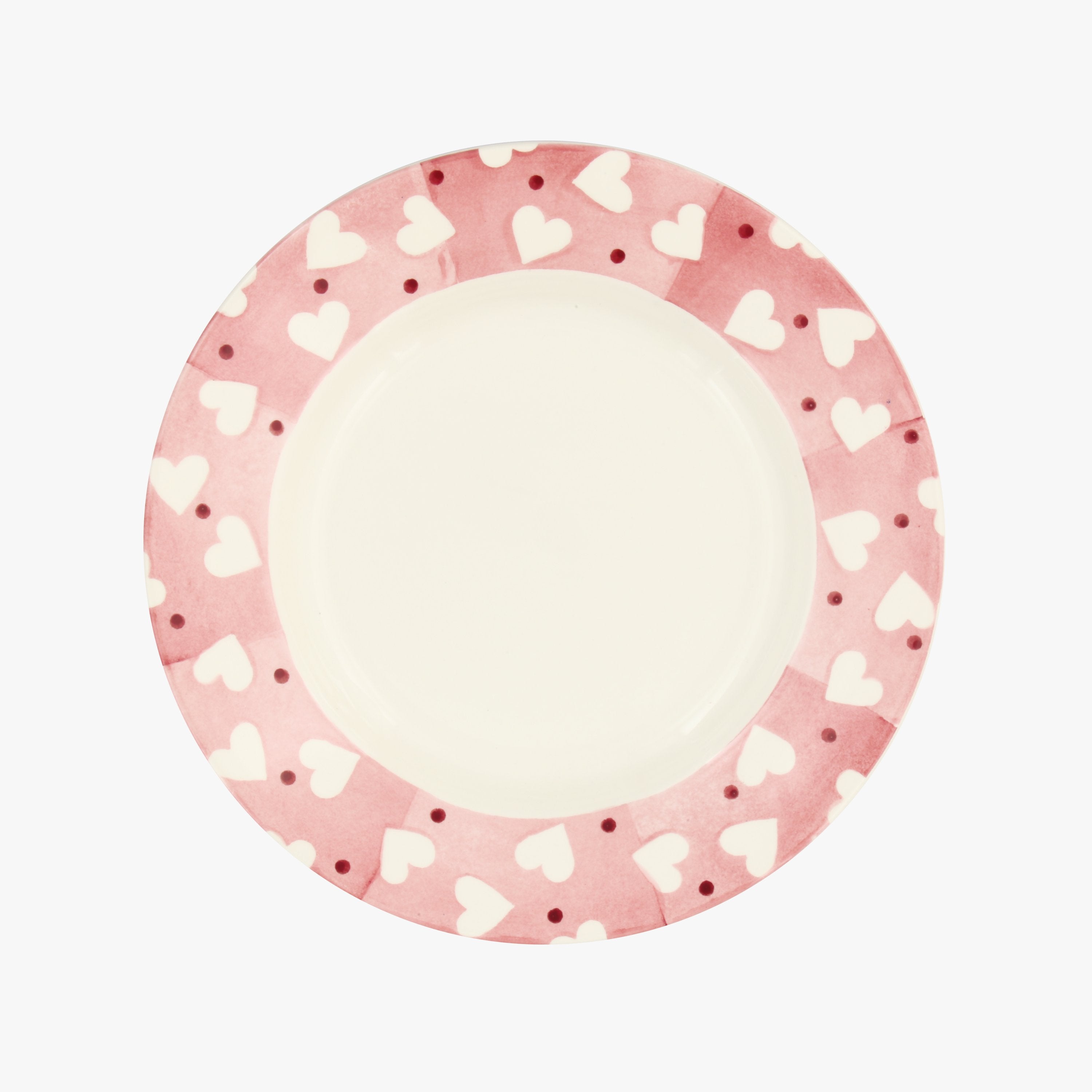 Pink Hearts & Dots 8 1/2 Inch Plate