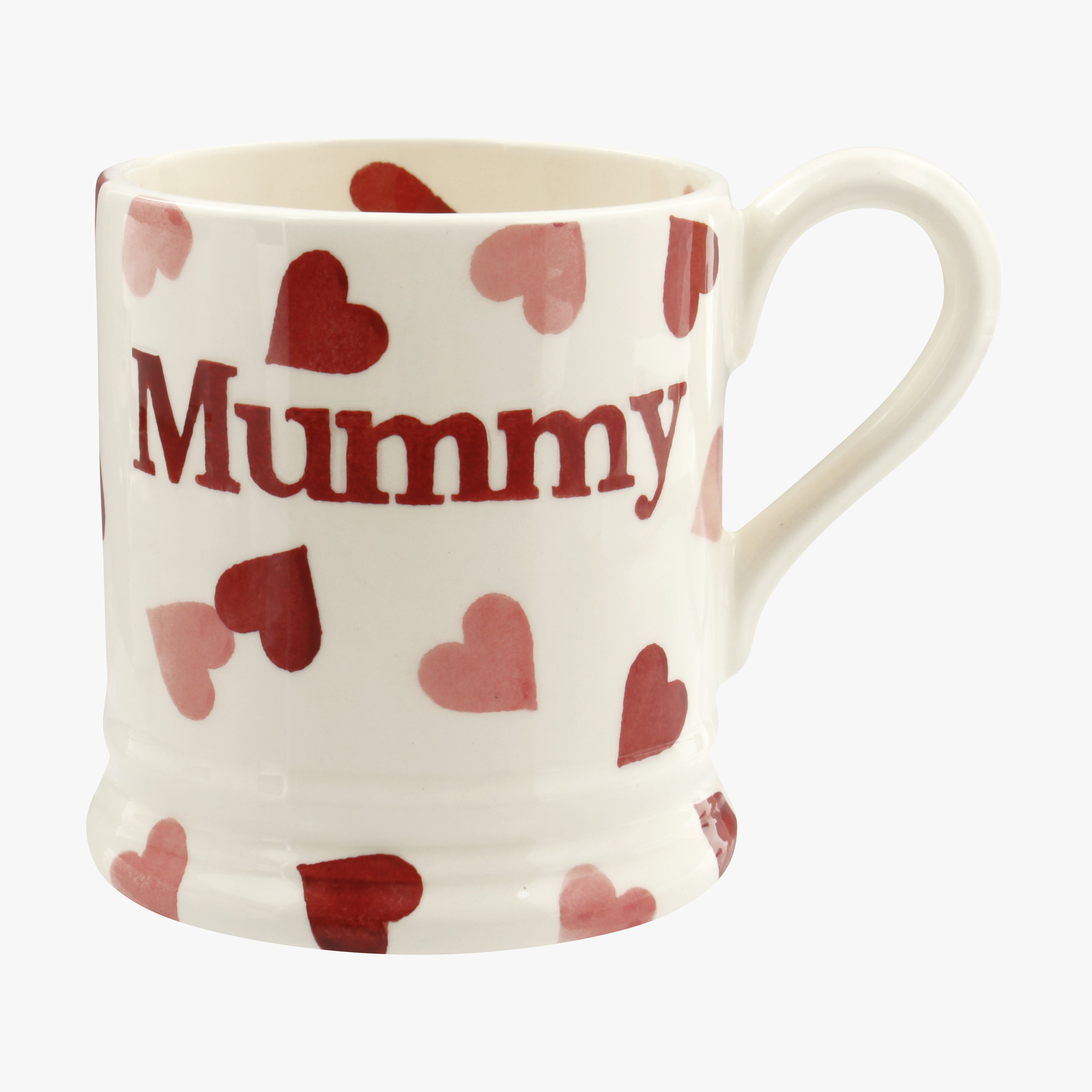 Emma Bridgewater  Pink Hearts Mummy 1/2 Pint Mug - Unique Handmade & Handpainted English Earthenware