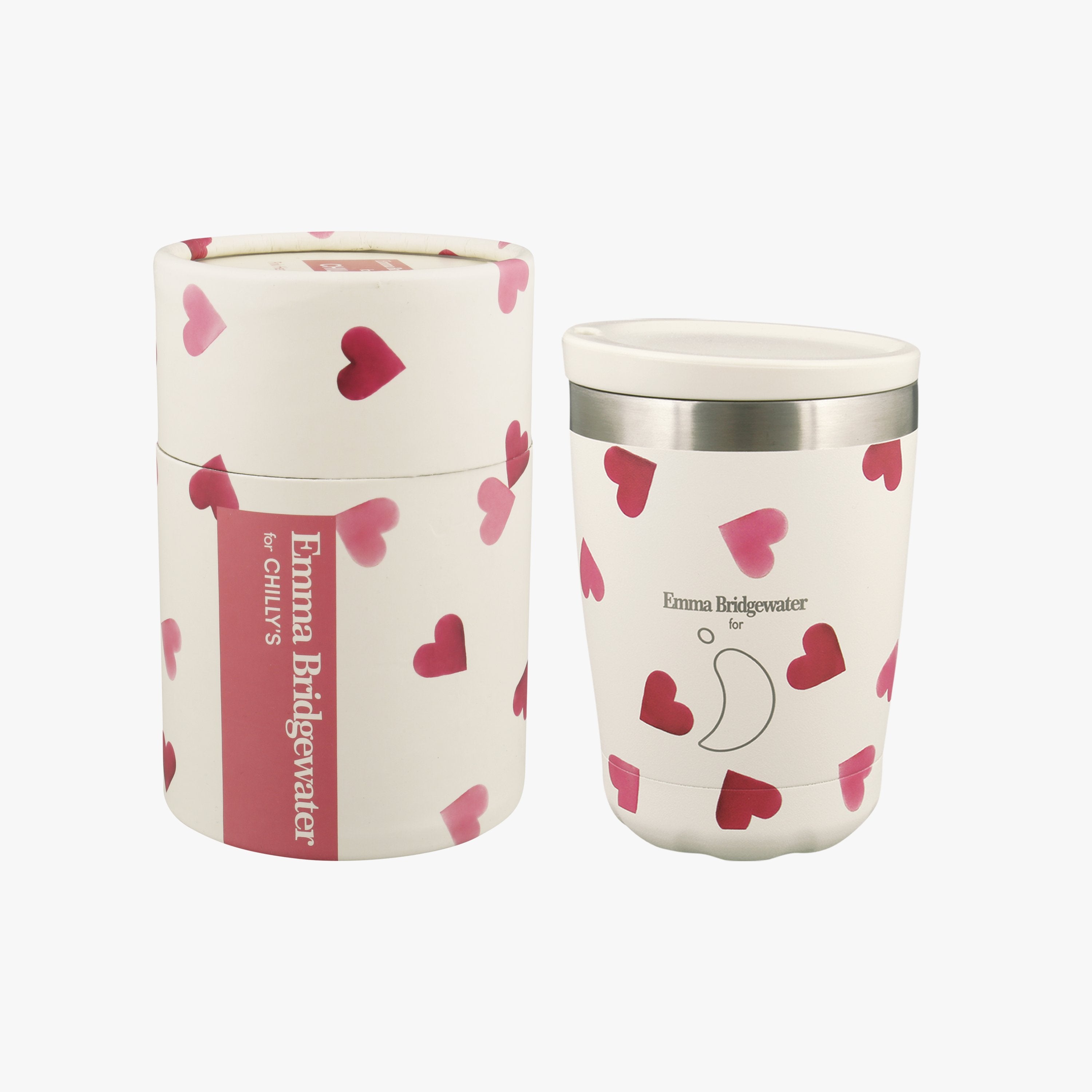 Emma Bridgewater  Pink Hearts Chilly's Reusable Cup 340ml