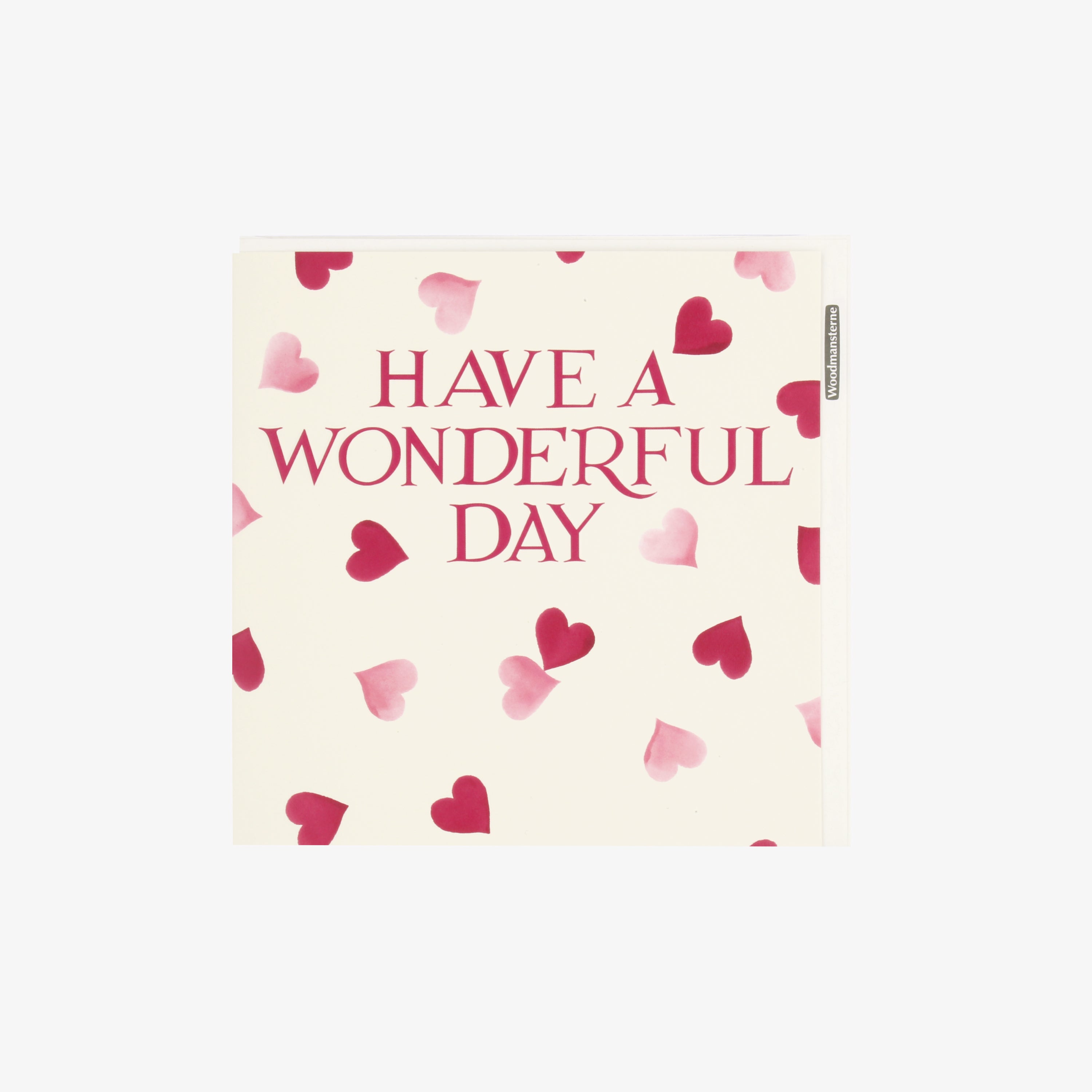 Have A Wonderful Day Pink Hearts Birthday Card
