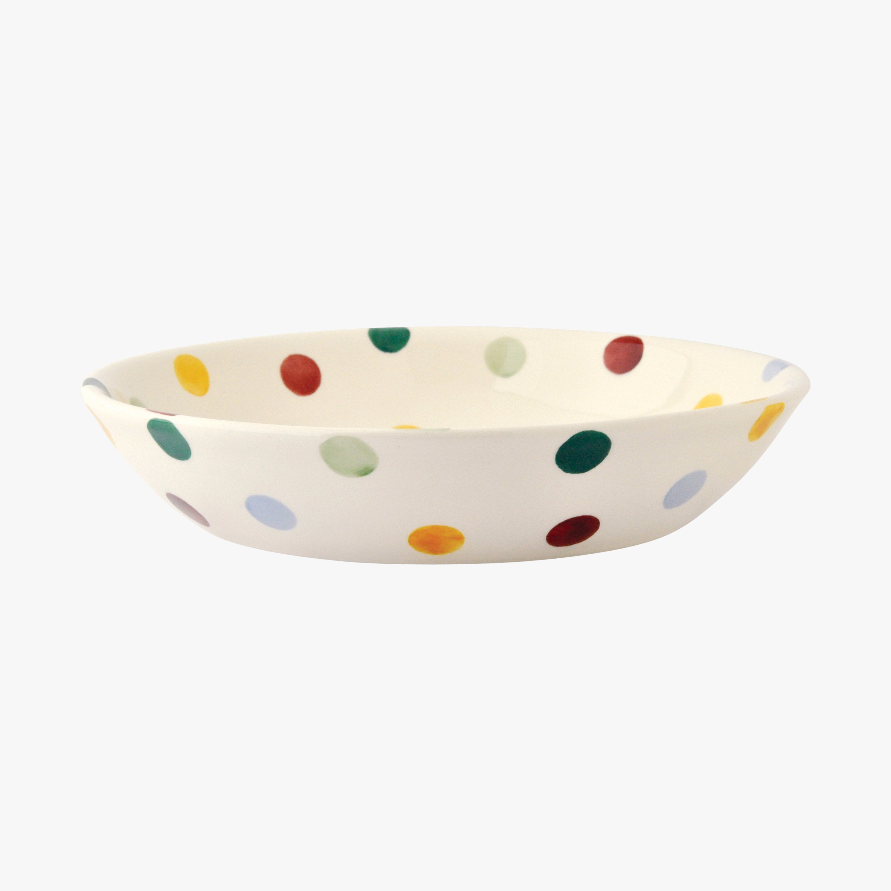 Polka Dot Small Pasta Bowl - Unique Handmade & Handpainted English Earthenware Decorative Plates  | 