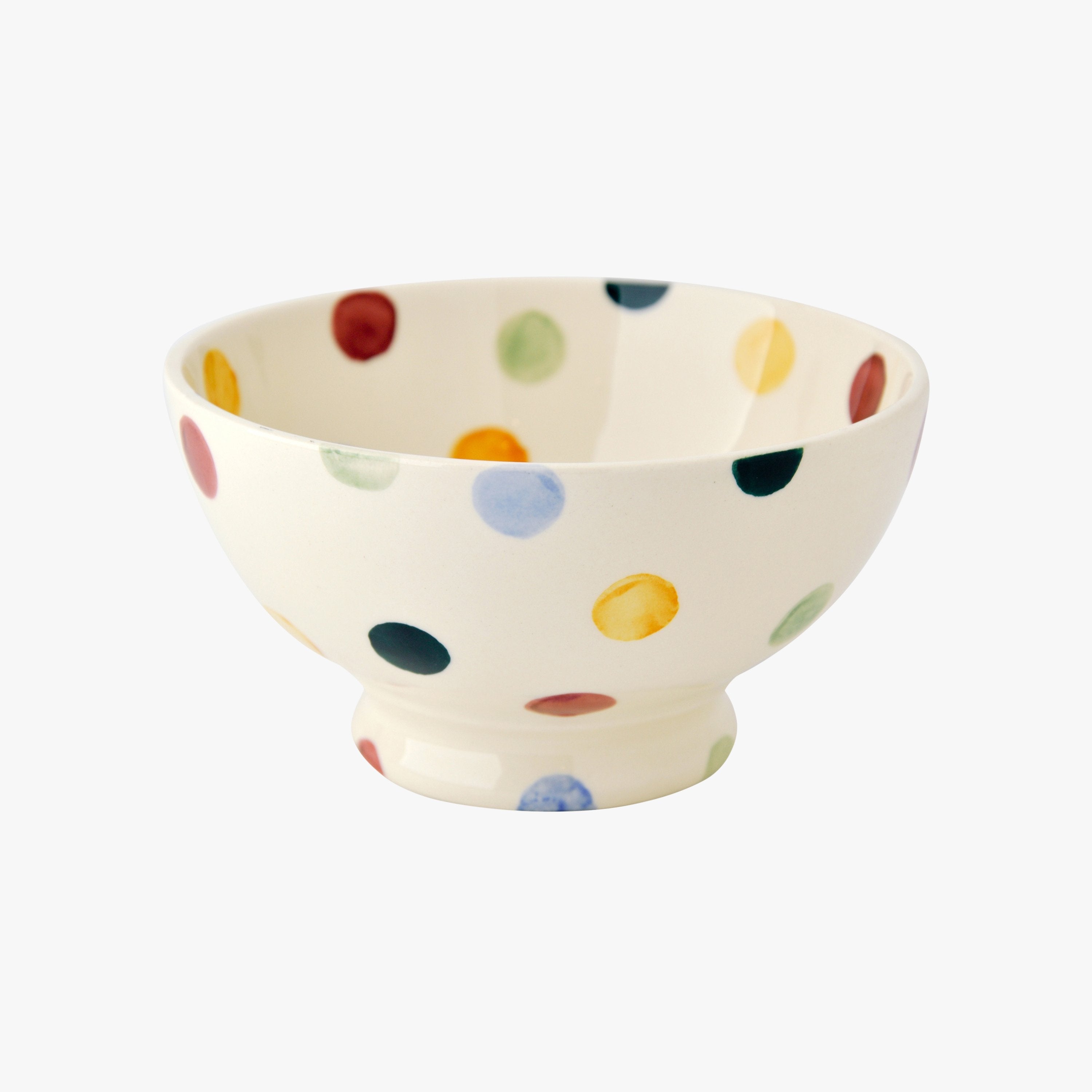 Emma Bridgewater |  Seconds Polka Dot French Bowl - Unique Handmade & Handpainted English Earthenwar