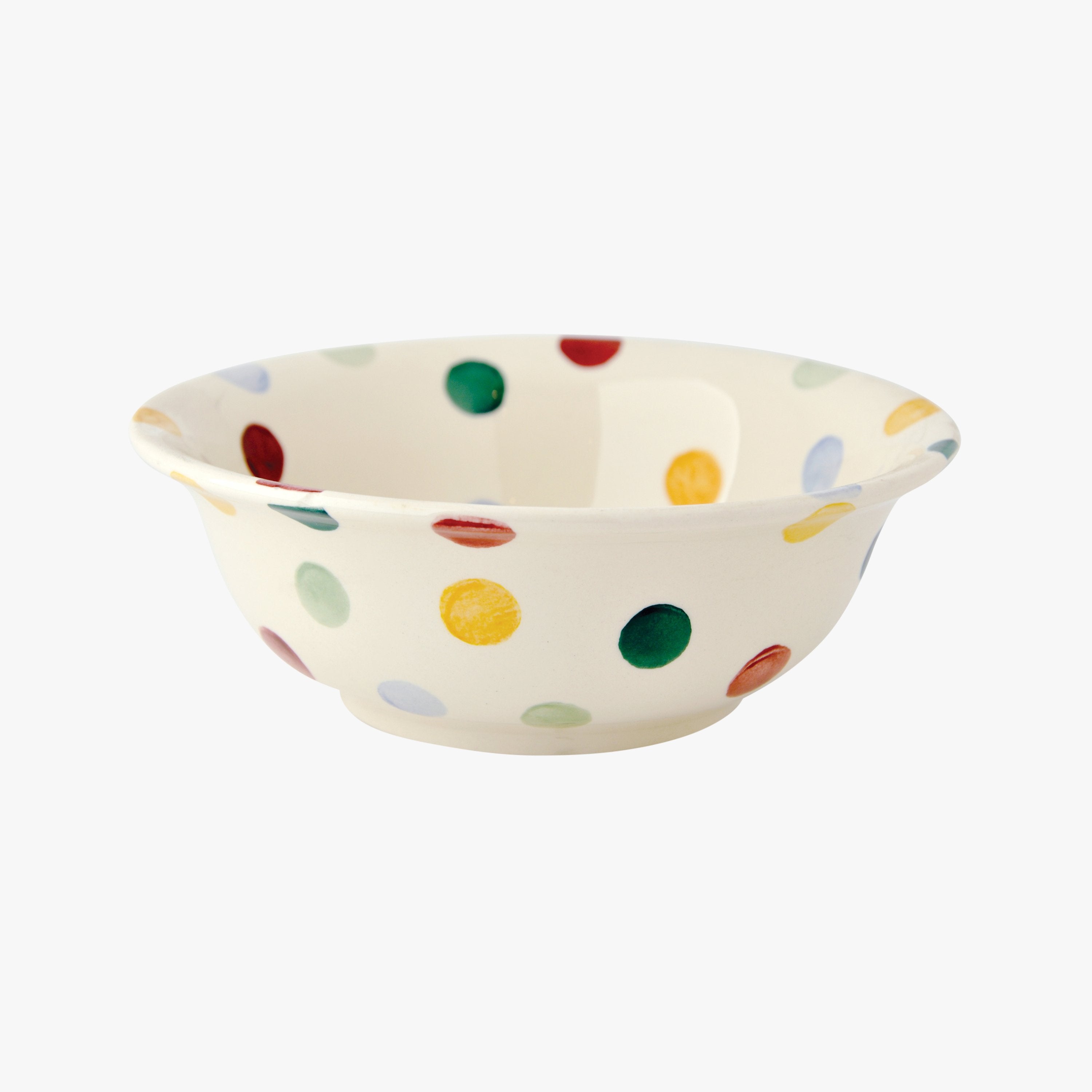 Polka Dot Cereal Bowl - Unique Handmade & Handpainted English Earthenware Decorative Plates  | Emma 