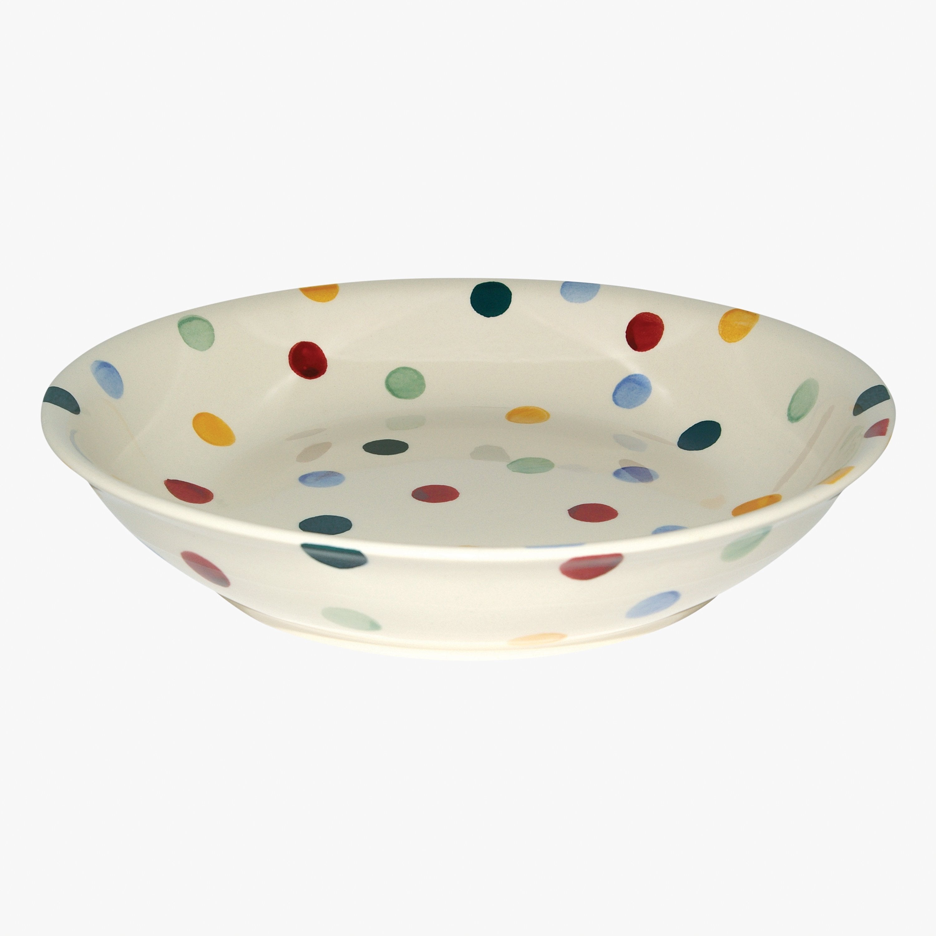 Emma Bridgewater |  Seconds Polka Dot Medium Pasta Bowl - Unique Handmade & Handpainted English Eart