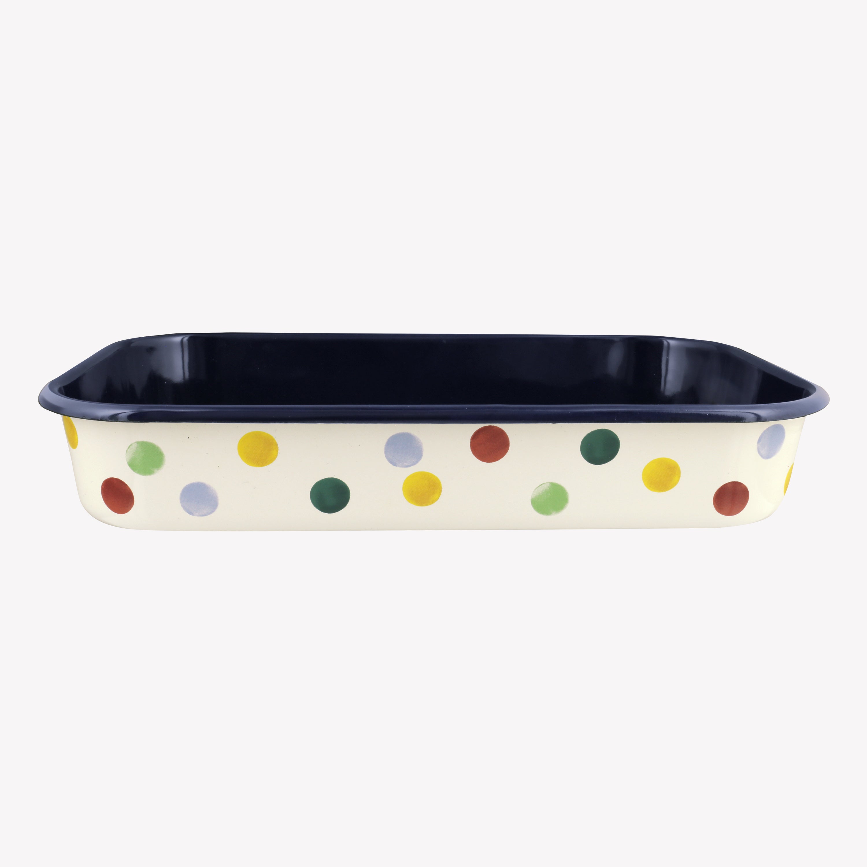 Image of Polka Dot Enamel Roasting Dish 34cm | Emma Bridgewater