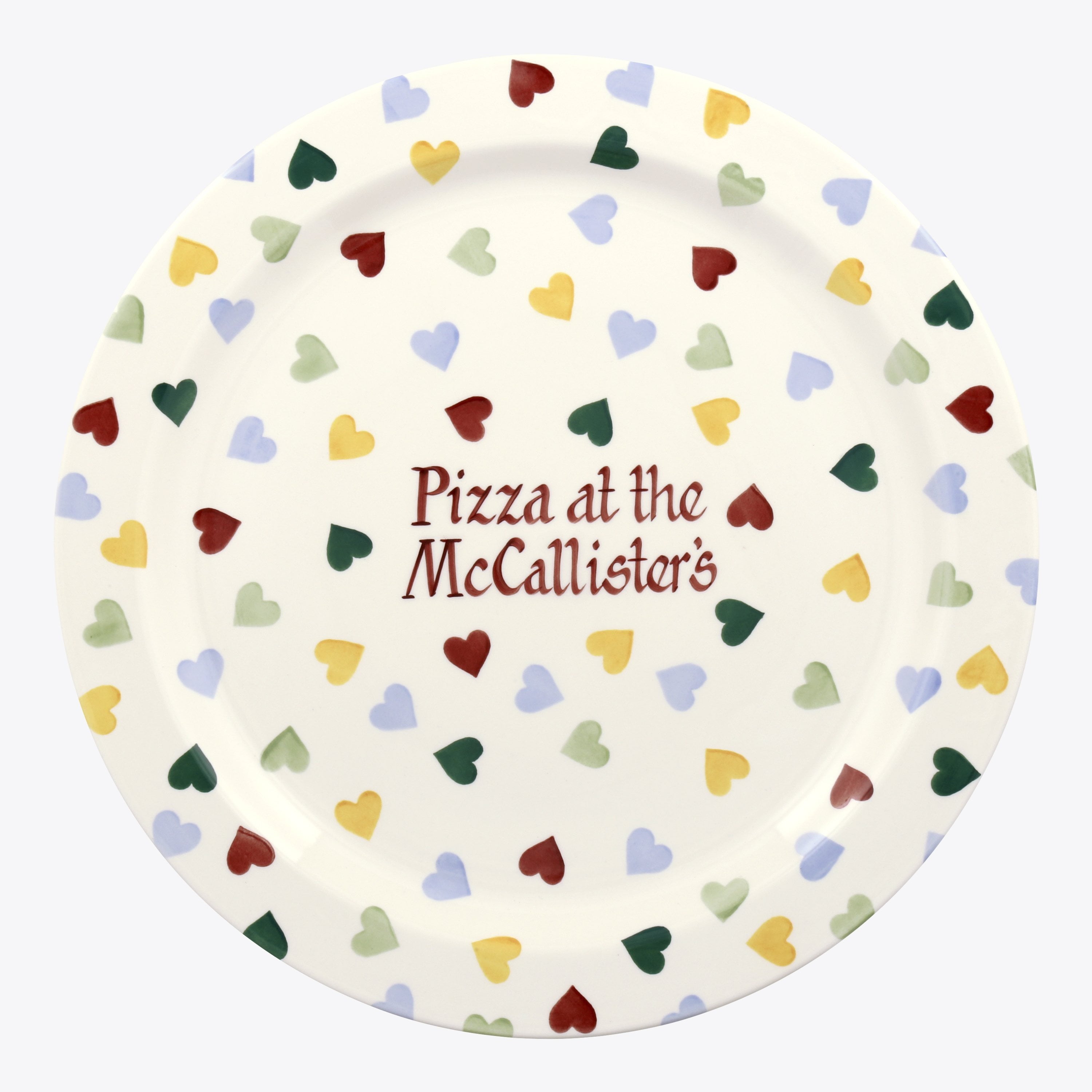 Personalised Polka Hearts Serving Plate  - Customise Your Own Pottery Earthenware  | Emma Bridgewate