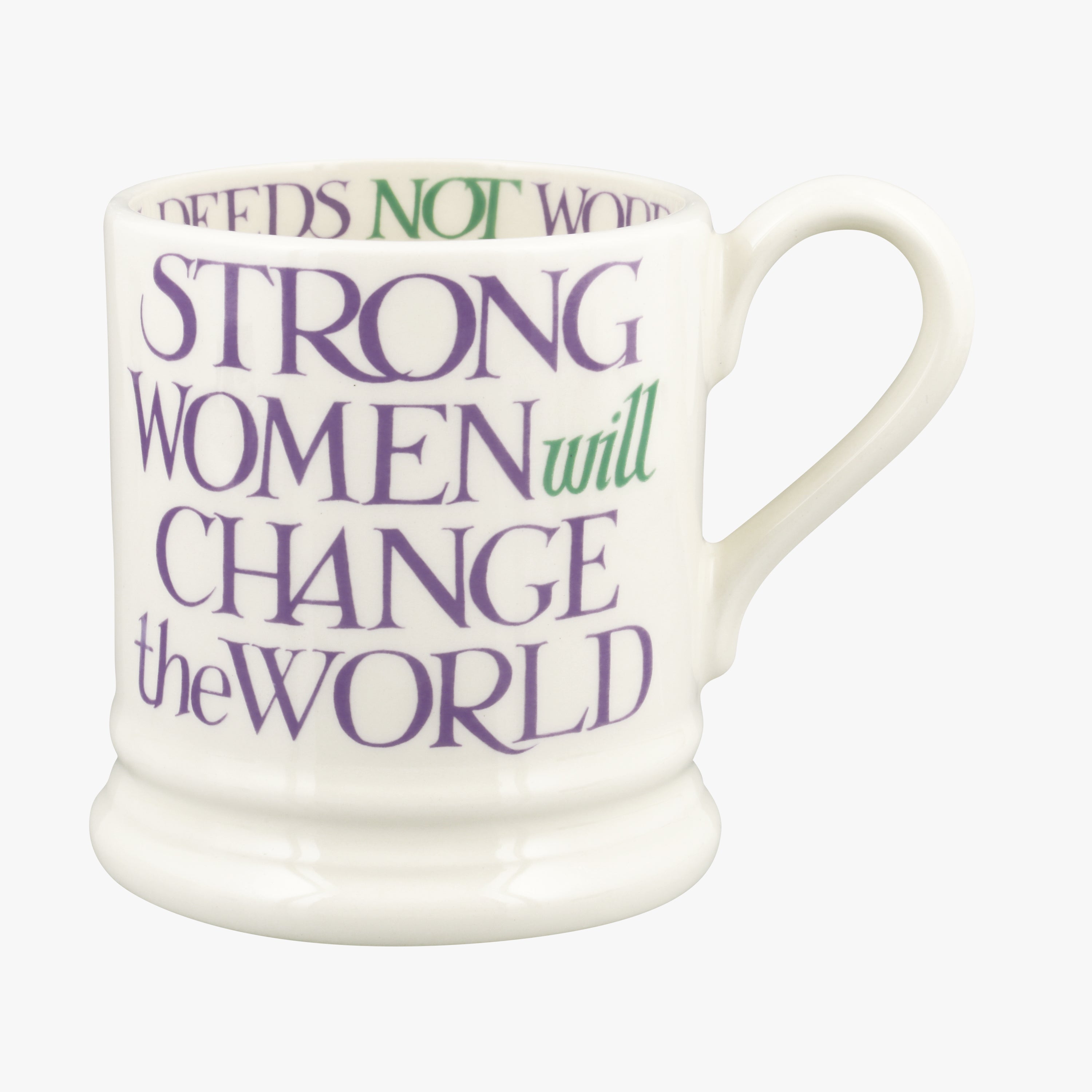 Emma Bridgewater  Purple Toast Change Our World 1/2 Pint Mug - Unique Handmade & Handpainted English