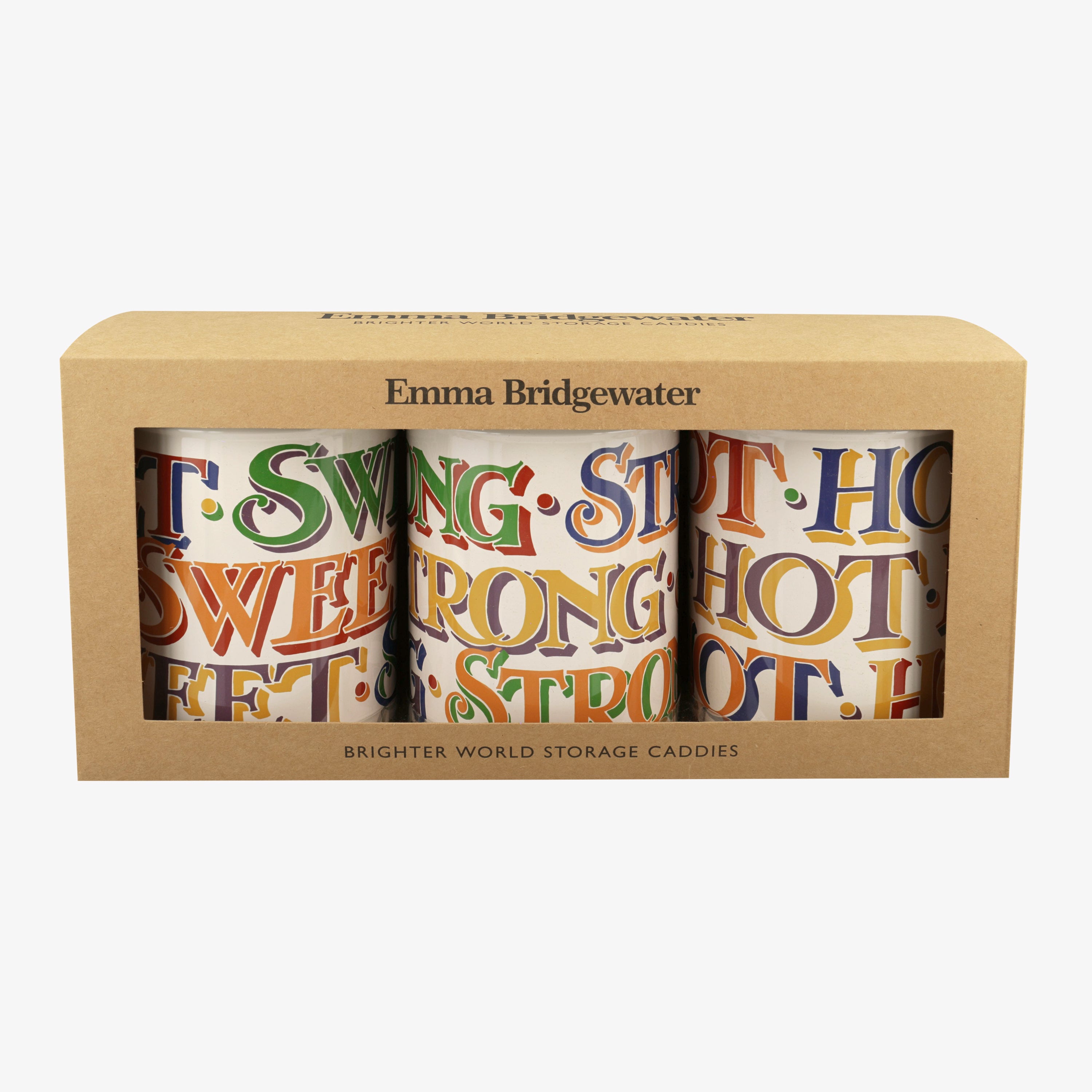 Emma Bridgewater  Rainbow Toast Set Of 3 Round Tin Caddies Boxed