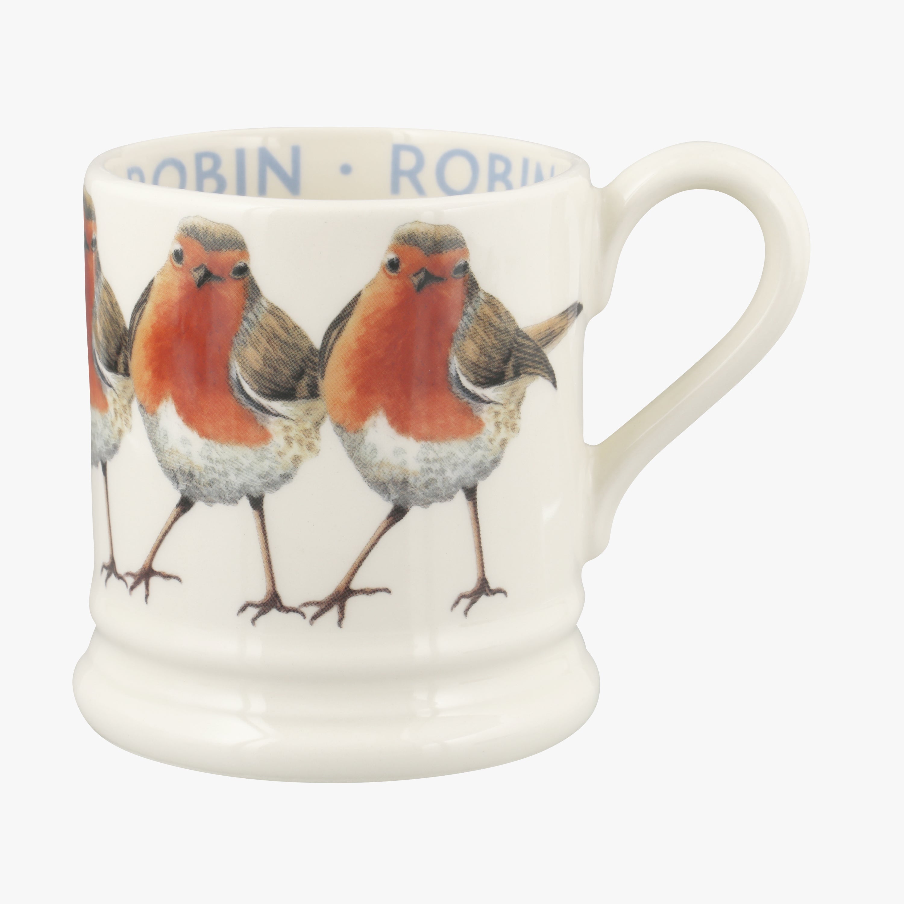 Robin 1/2 Pint Mug - Unique Handmade & Handpainted English Earthenware Tea/Coffee Mug  | Emma Bridge