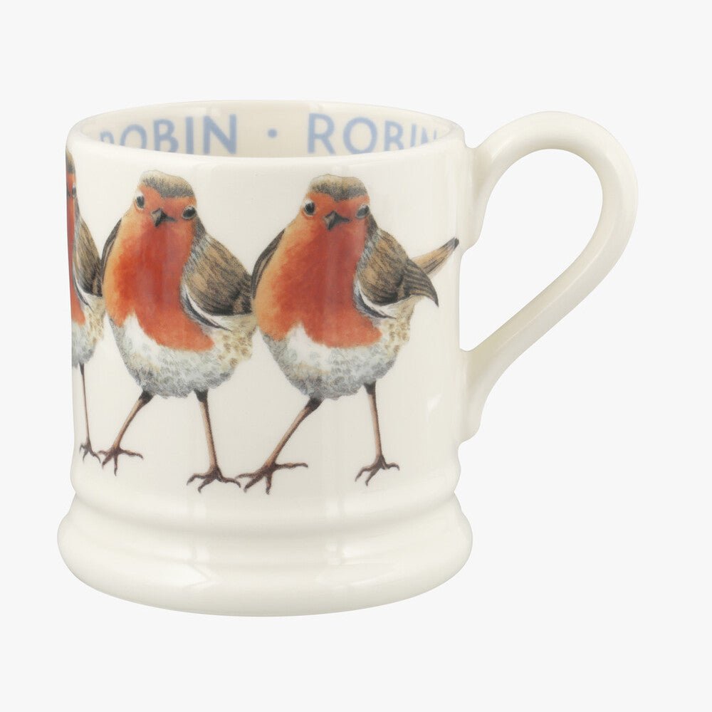 Emma Bridgewater  Seconds Birds Robin 1/2 Pint Mug - Unique Handmade & Handpainted English Earthenwa