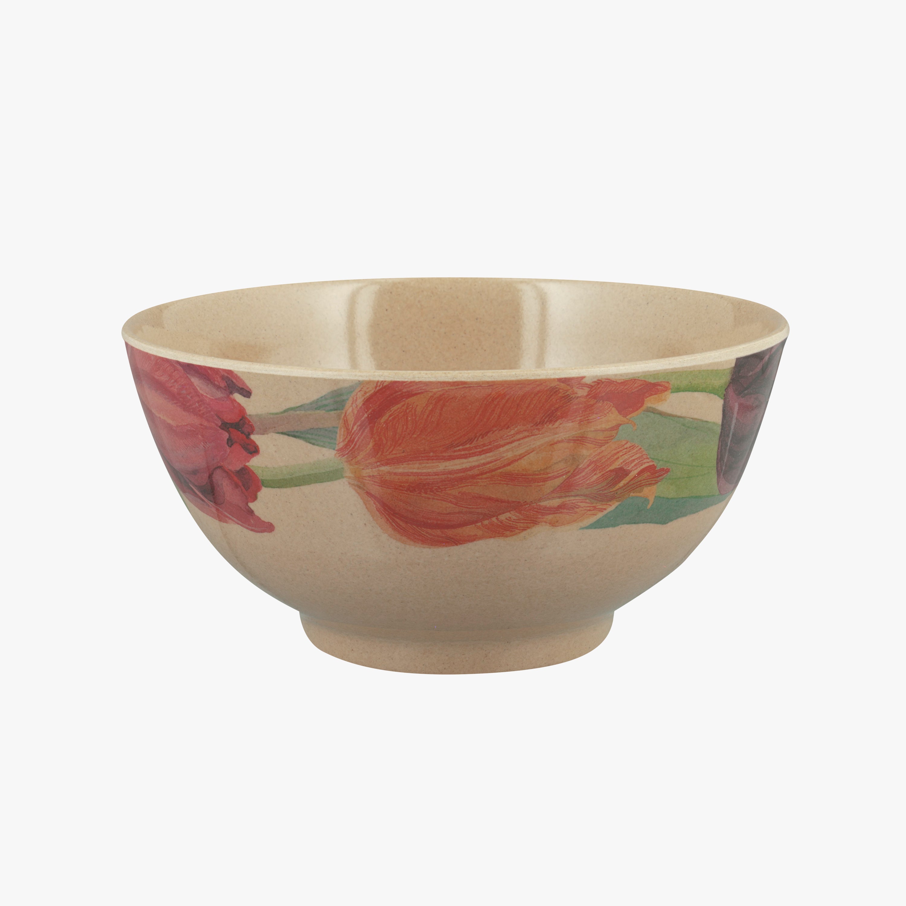 Tulips Rice Husk Bowl - Unique Handmade & Handpainted English Earthenware Decorative Plates  | Emma 