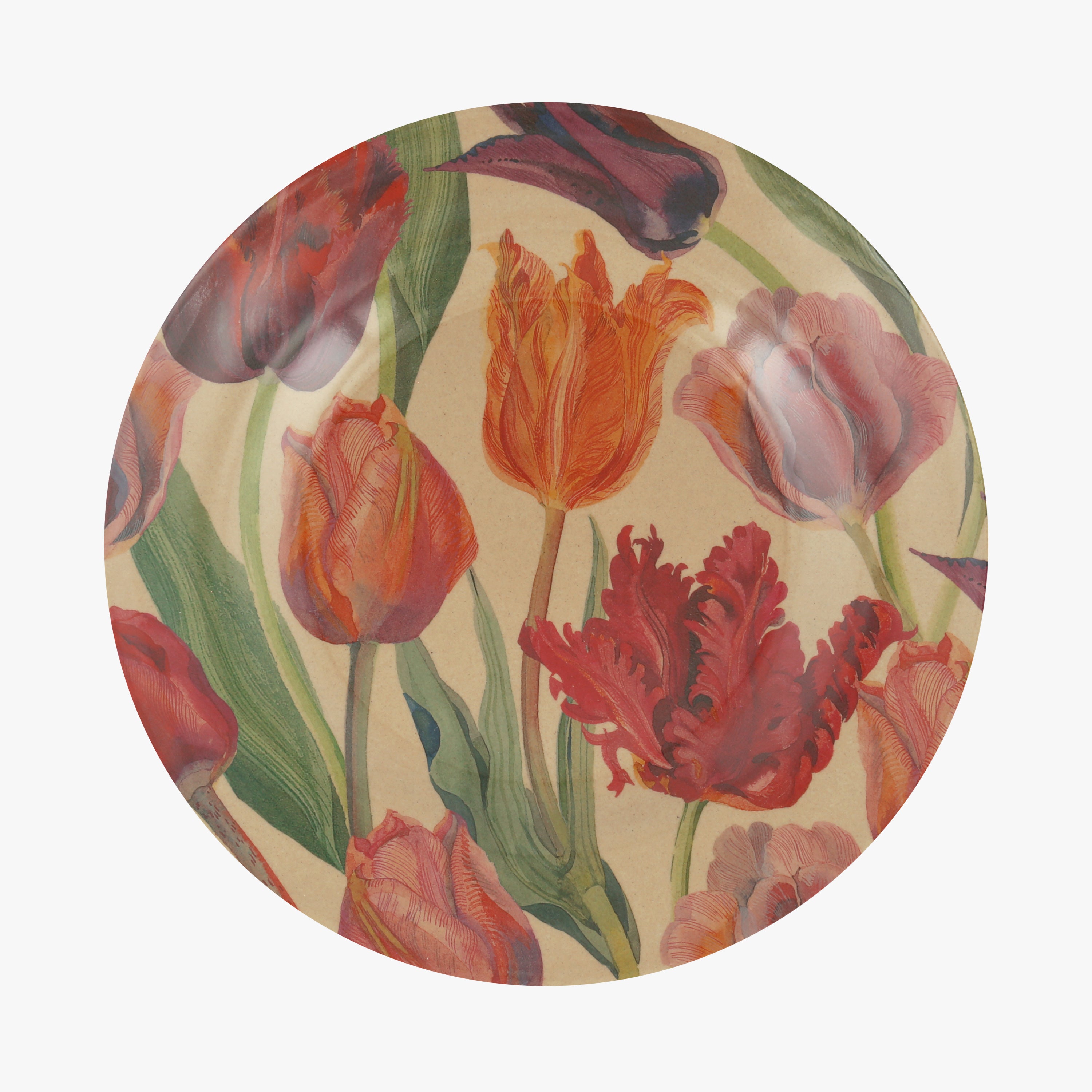 Emma Bridgewater |  Tulips Rice Husk Plate - Unique Handmade & Handpainted English Earthenware Briti