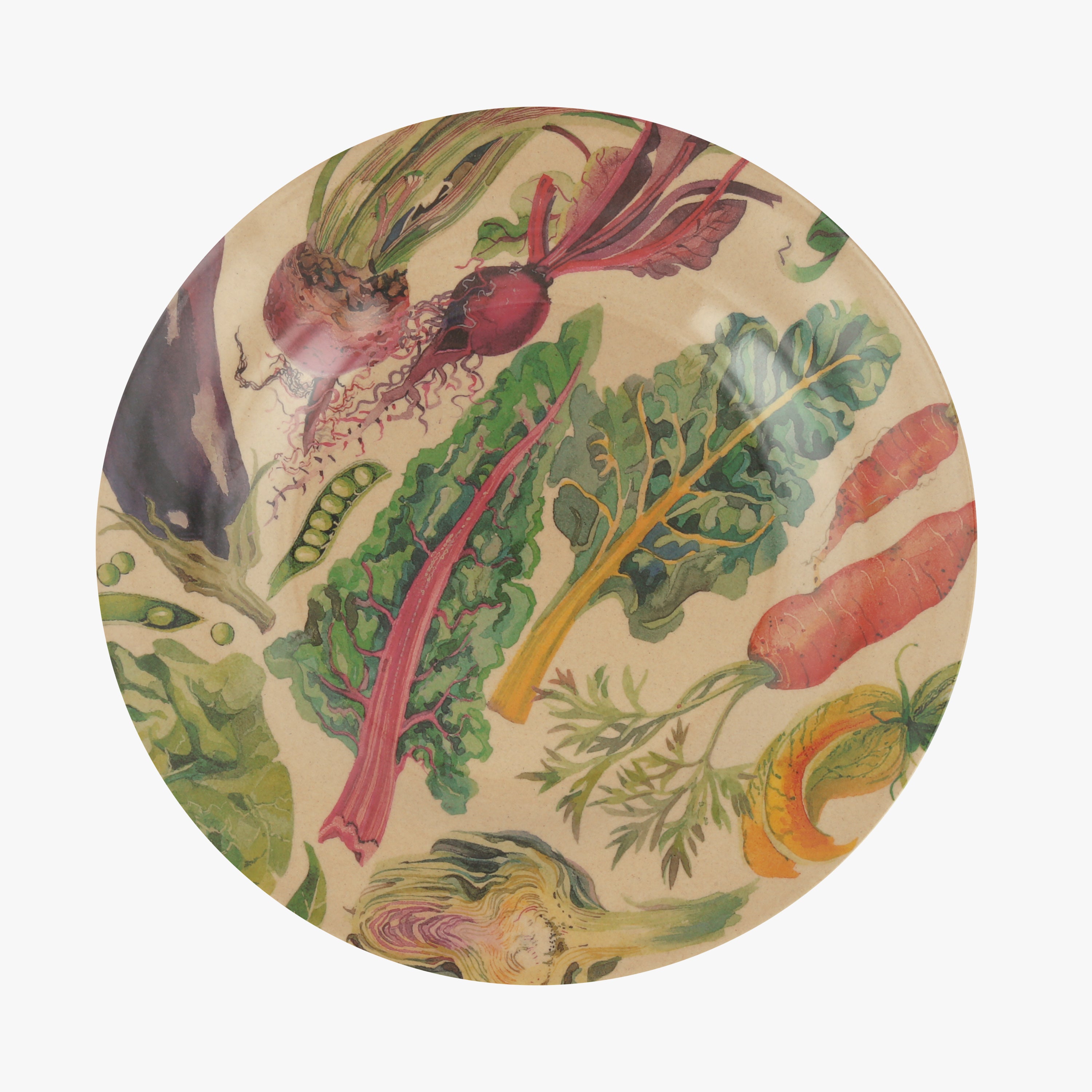 Vegetable Garden Rice Husk Plate - Unique Handmade & Handpainted English Earthenware British-Made Po