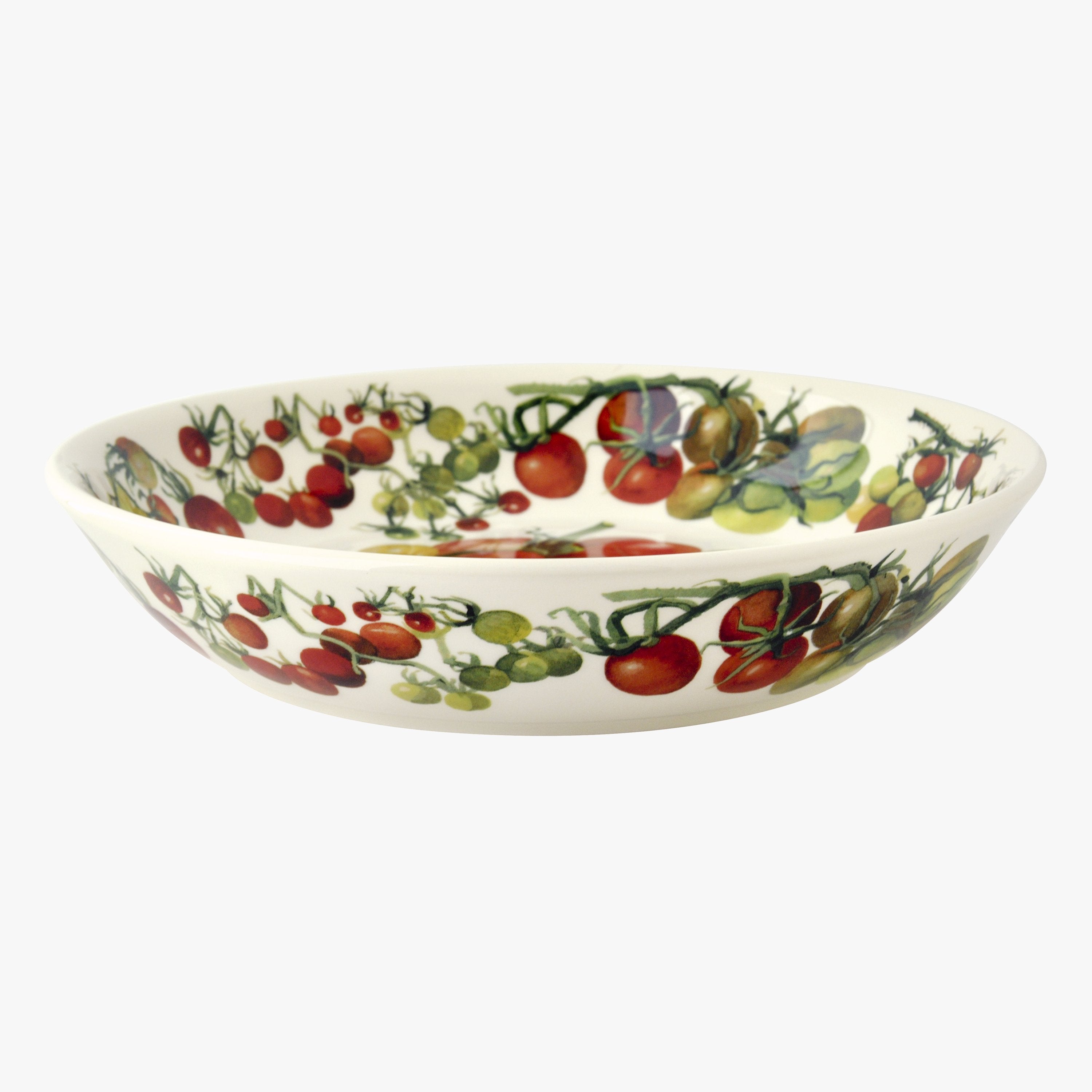 Vegetable Garden Tomatoes Medium Pasta Bowl - Unique Handmade & Handpainted English Earthenware Deco