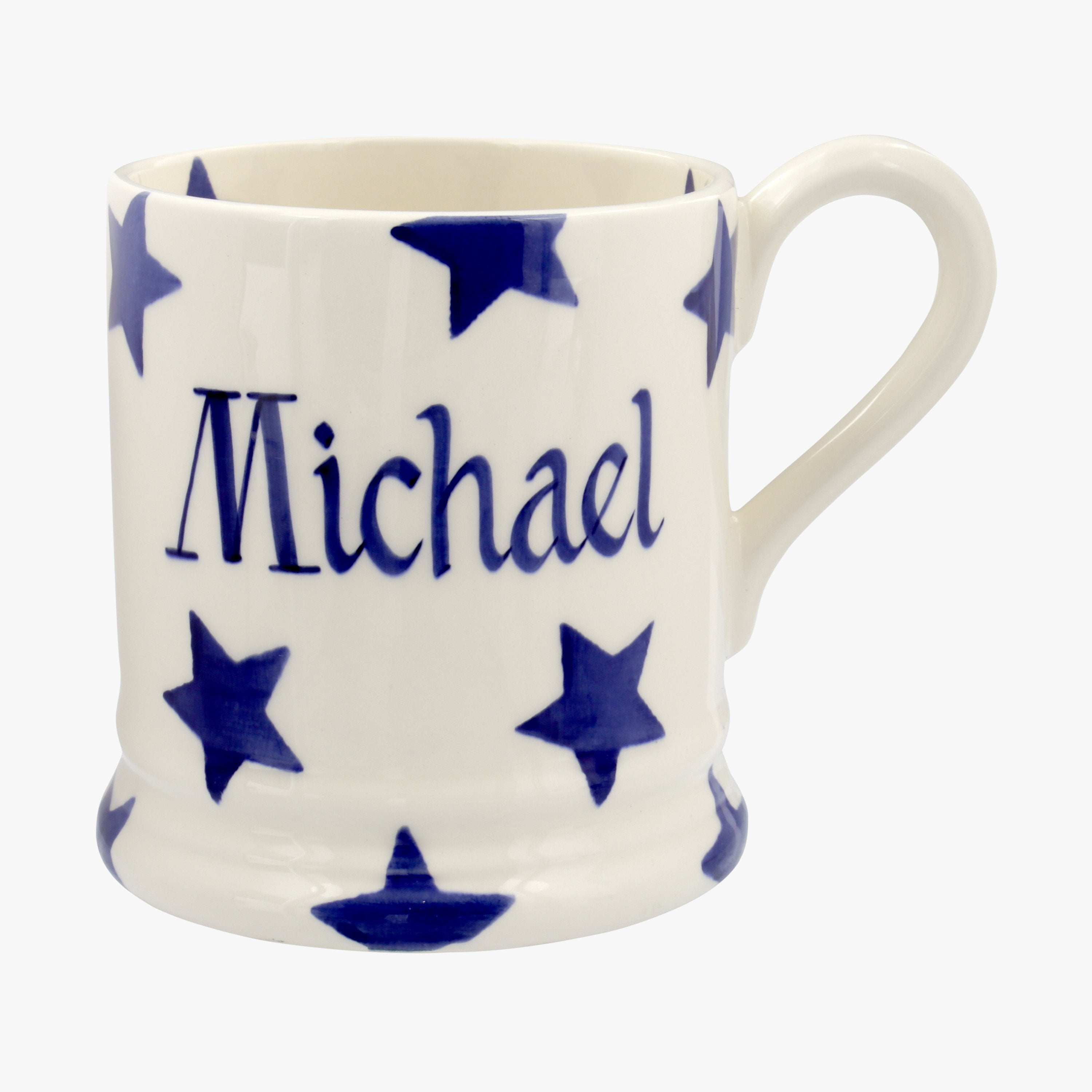 Emma Bridgewater  Personalised Blue Star 1/2 Pint Mug  - Customise Your Own Pottery Earthenware