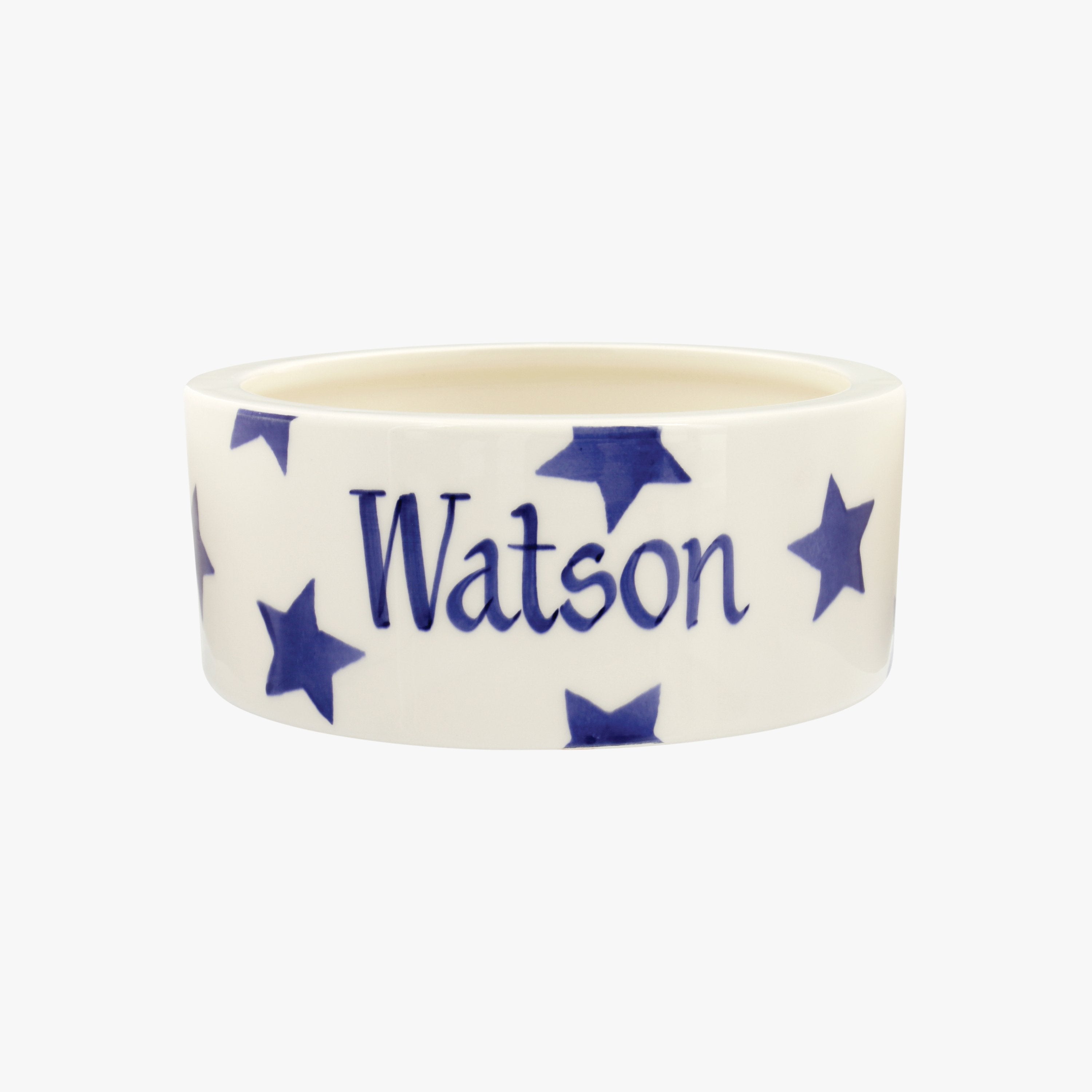 Emma Bridgewater  Personalised Blue Star Small Pet Bowl  - Customise Your Own Pottery Earthenware